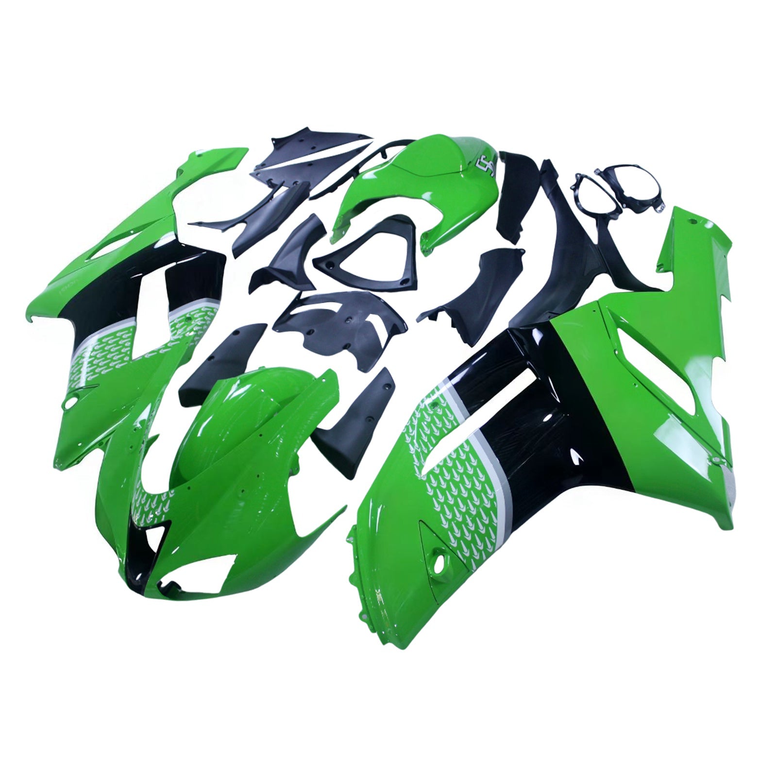 Owiewki Amotopart 2007-2008 Kawasaki ZX6R ZX636 Zielone Czarne ZX6R Generic