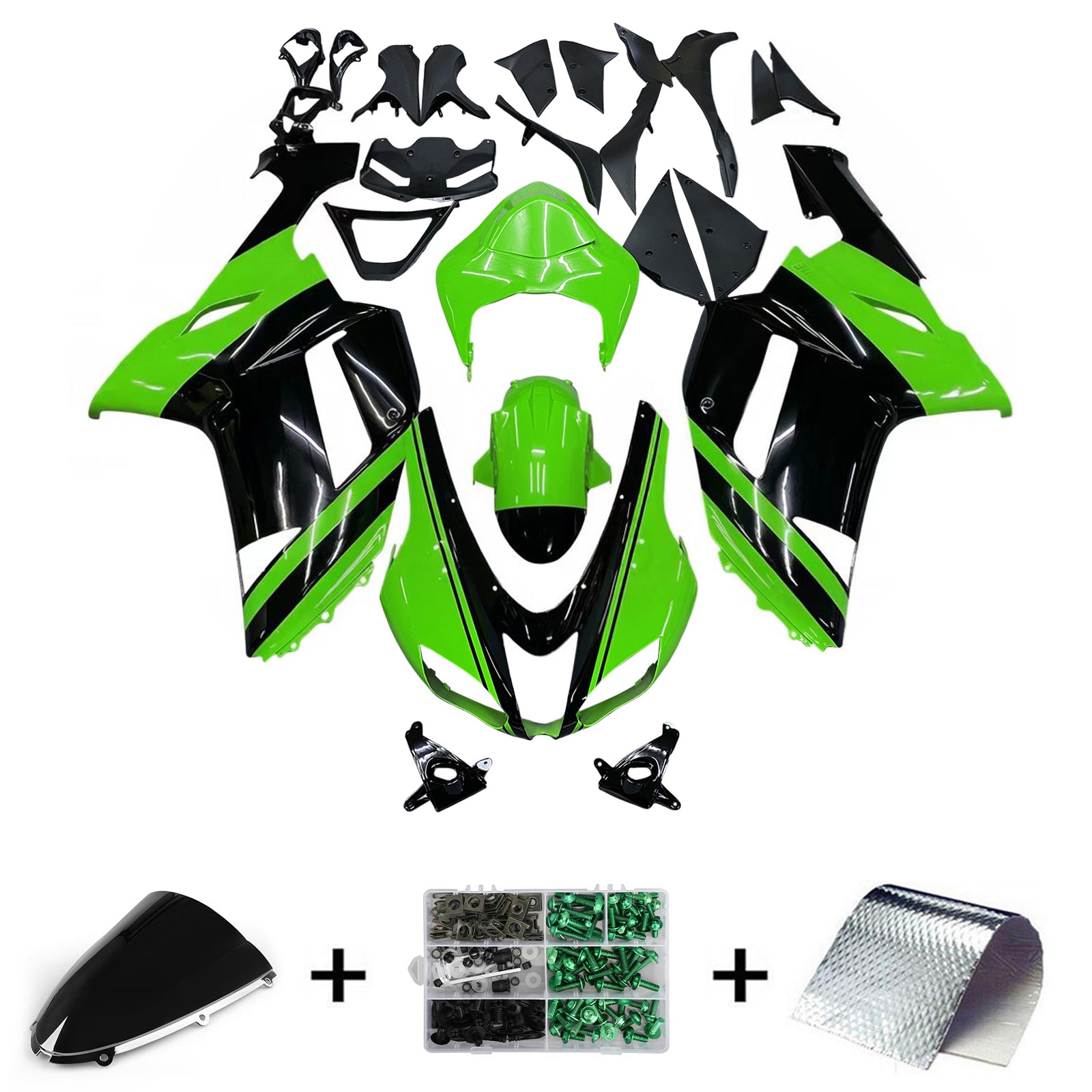 Amotopart Kawasaki ZX6R 636 2007-2008 Kit Carrosserie Plastic Abs