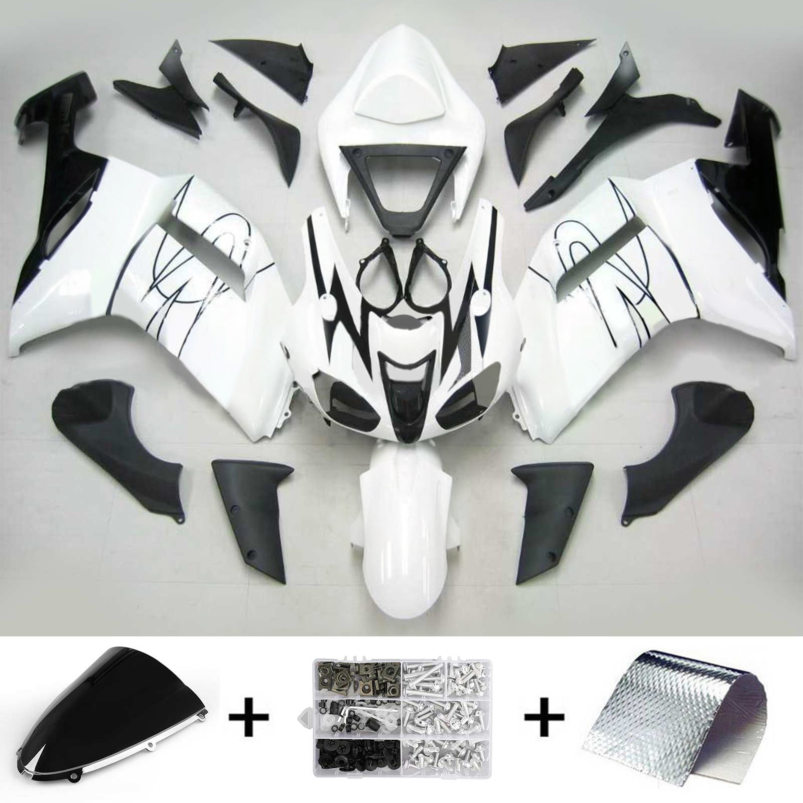 Kit de carénage Amotopart pour Kawasaki ZX6R 636 2007-2008 générique