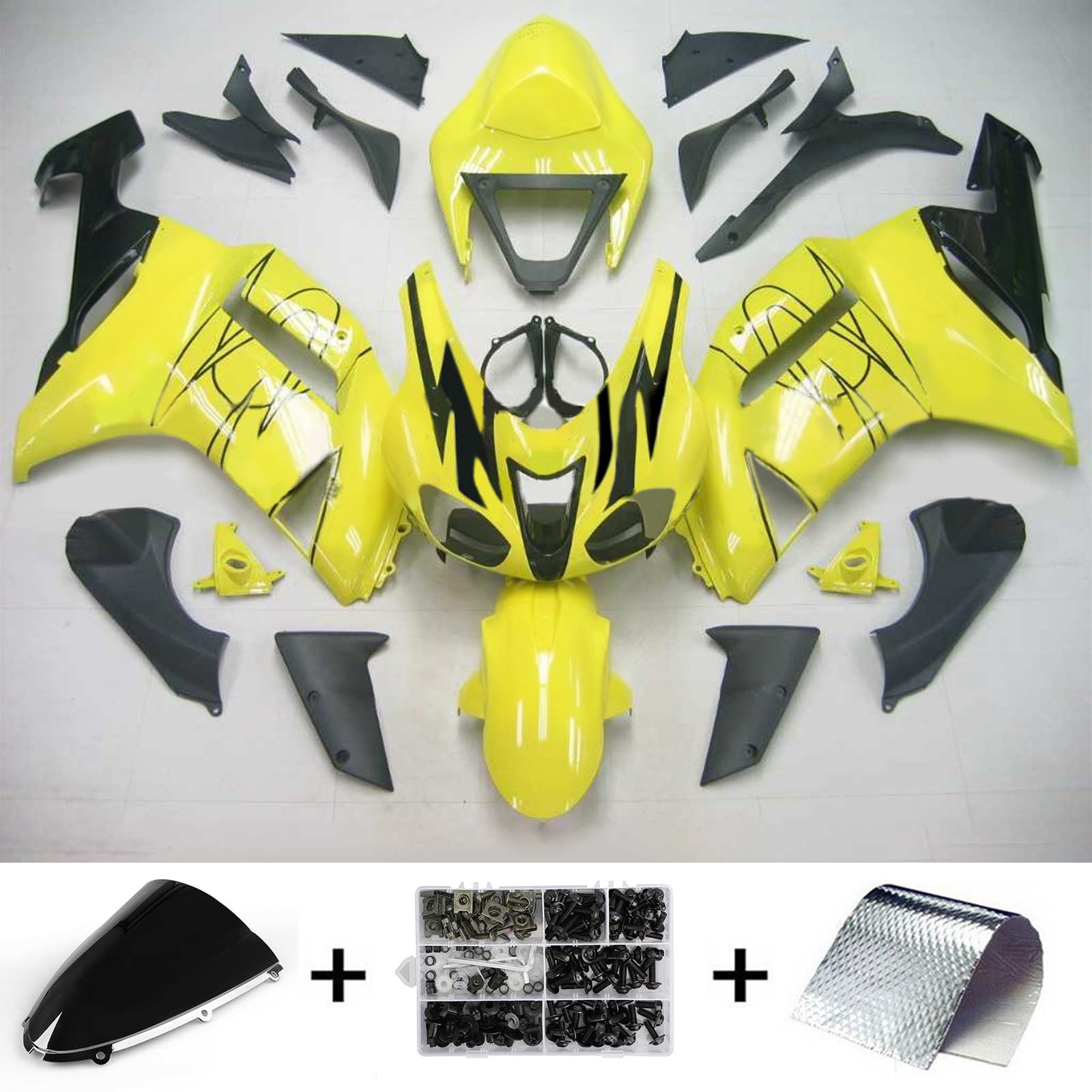 Kit de carénage Amotopart pour Kawasaki ZX6R 636 2007-2008 générique