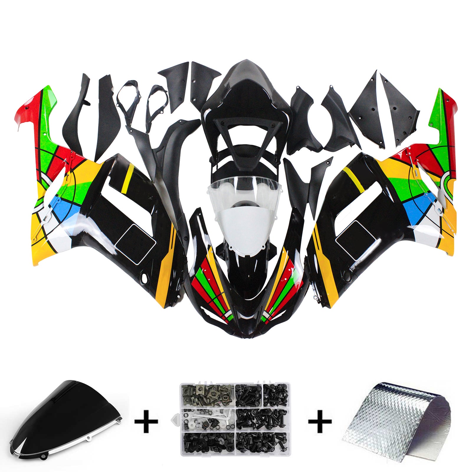 Kit de carénage Amotopart pour Kawasaki ZX6R 636 2007-2008 générique