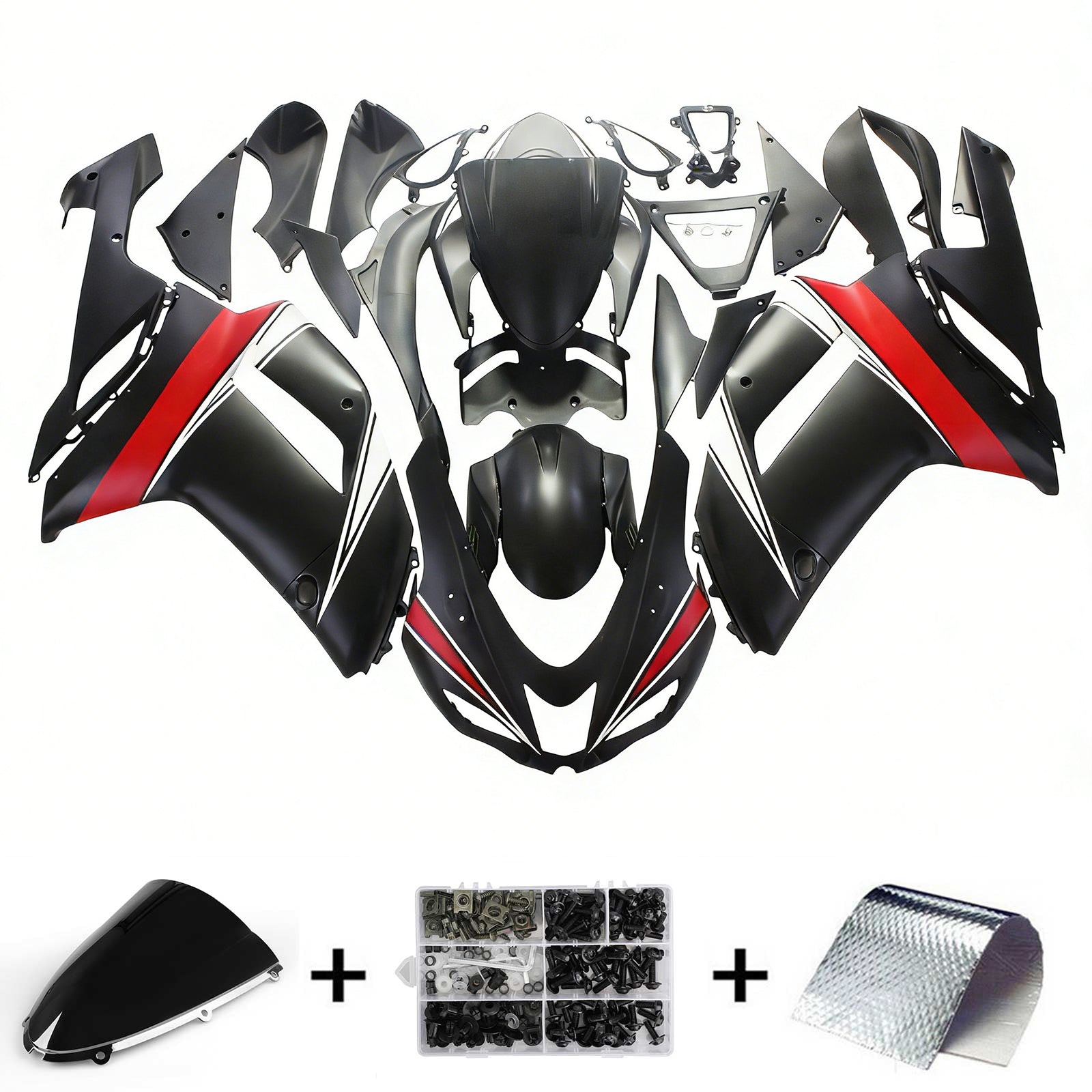 Kit de carénage Amotopart pour Kawasaki ZX6R 636 2007-2008 générique