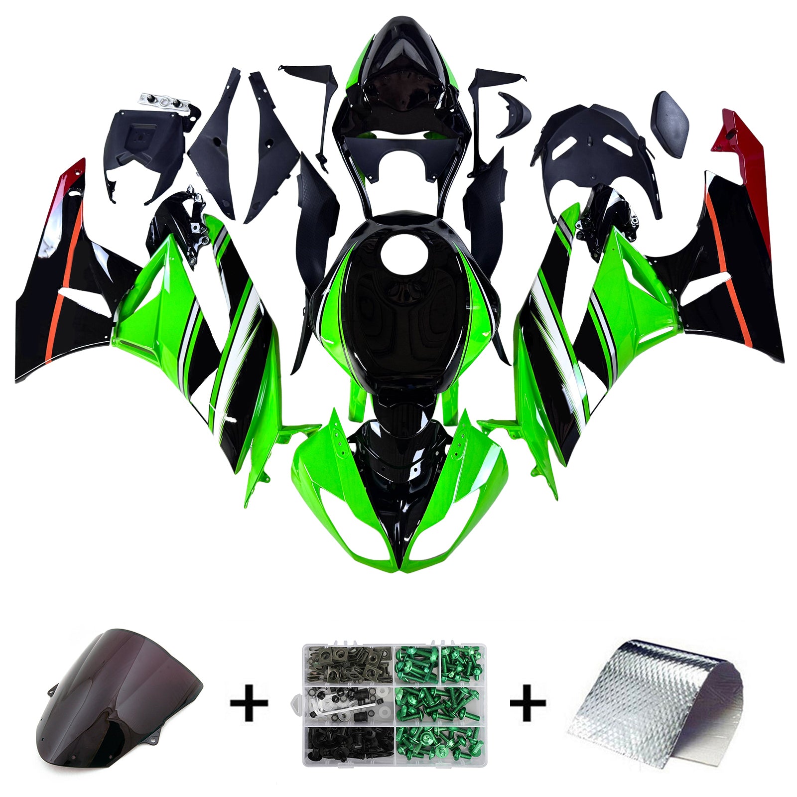 Kit di carenatura a iniezione, carrozzeria in plastica ABS per Kawasaki ZX6R 636 2009-2012