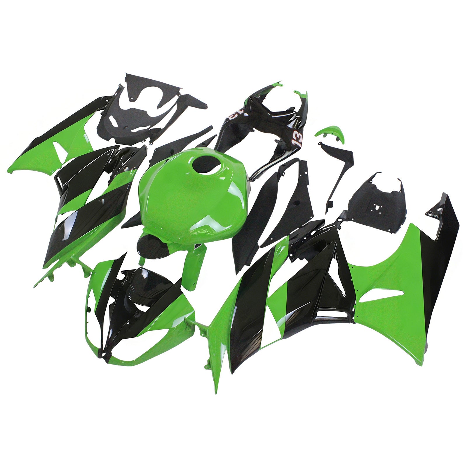 2009-2012 Kawasaki ZX6R 636 Kit de carenado Kit de plástico de plástico ABS