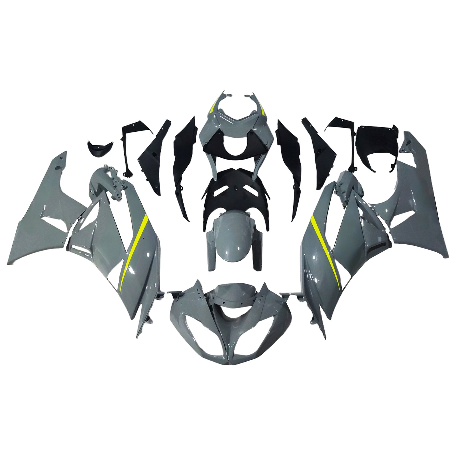 Amotopart Kawasaki ZX6R 636 2009-2012 Kit Carénage Carrosserie Plastique ABS