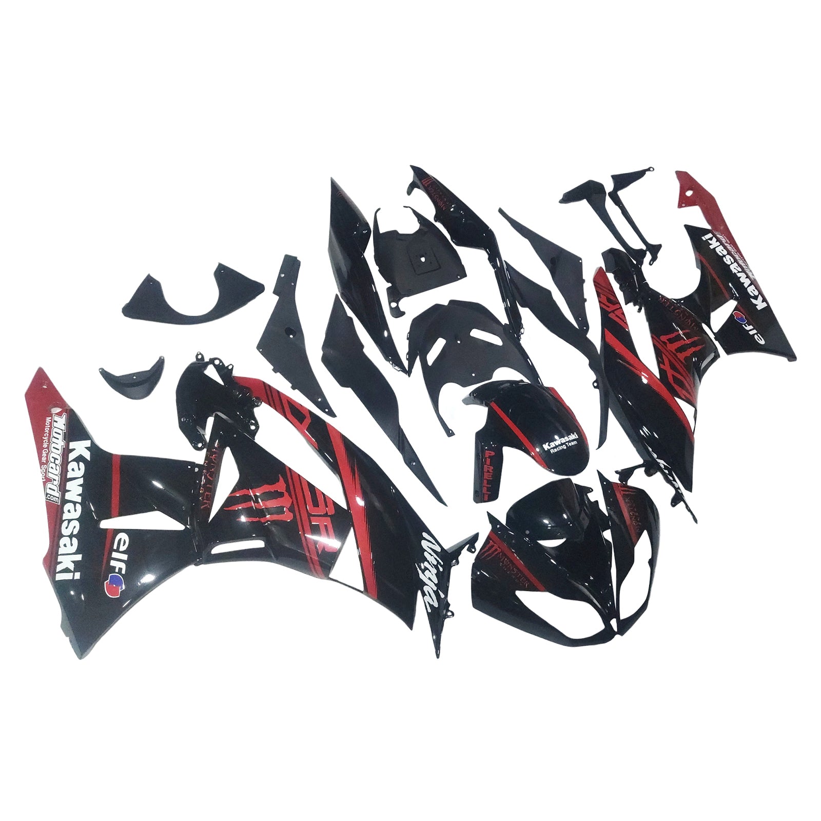 Amotopart Kawasaki ZX6R 636 2009-2012 Kit Carroserie Plastic ABS
