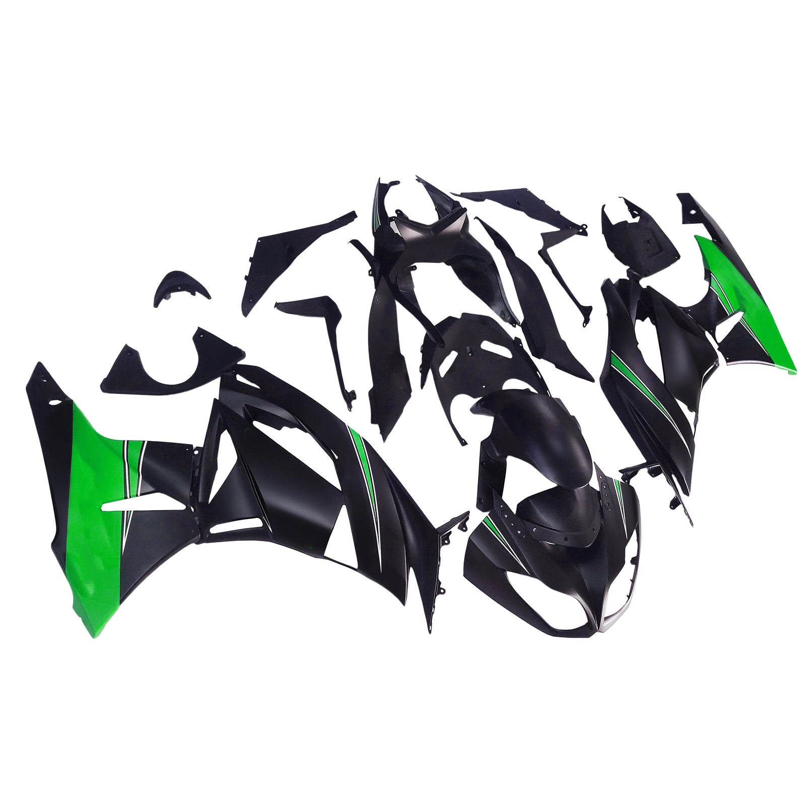 Amotopart Kawasaki ZX6R 636 2009-2012 Kit Carénage Carrosserie Plastique ABS