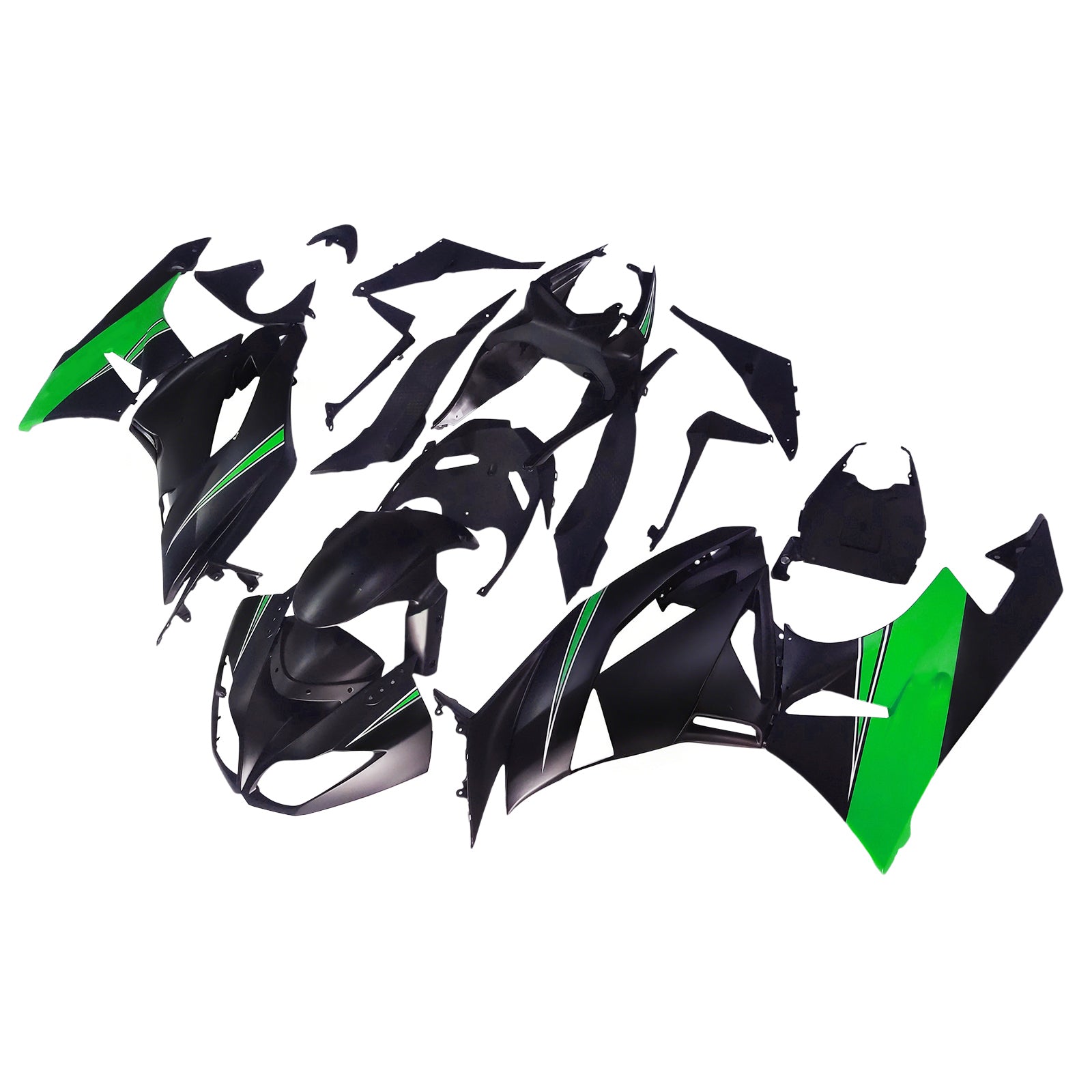 Amotopart Kawasaki ZX6R 636 2009-2012 Kit Carénage Carrosserie Plastique ABS
