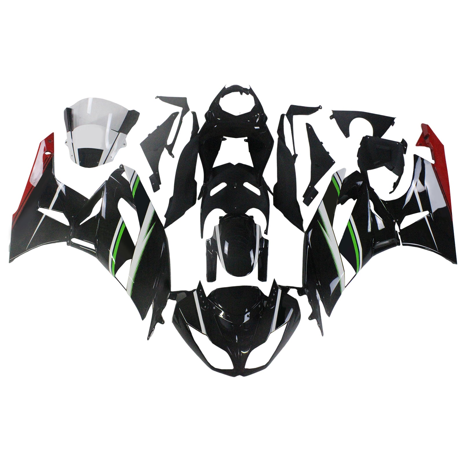 Amotopart Kawasaki ZX6R 636 2009-2012 Zestaw Carroserie Plastic ABS