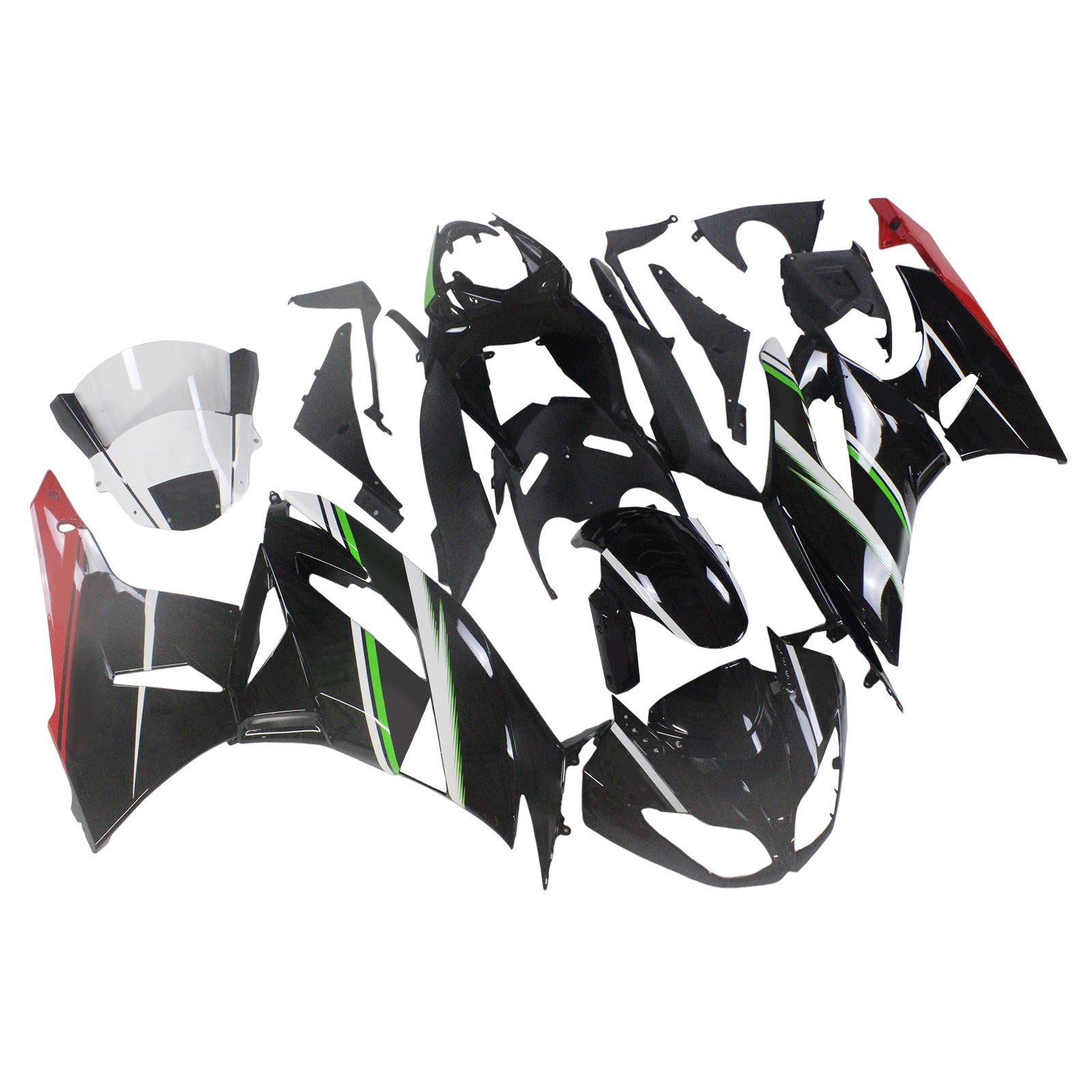 Amotopart Kawasaki ZX6R 636 2009-2012 Zestaw Carroserie Plastic ABS