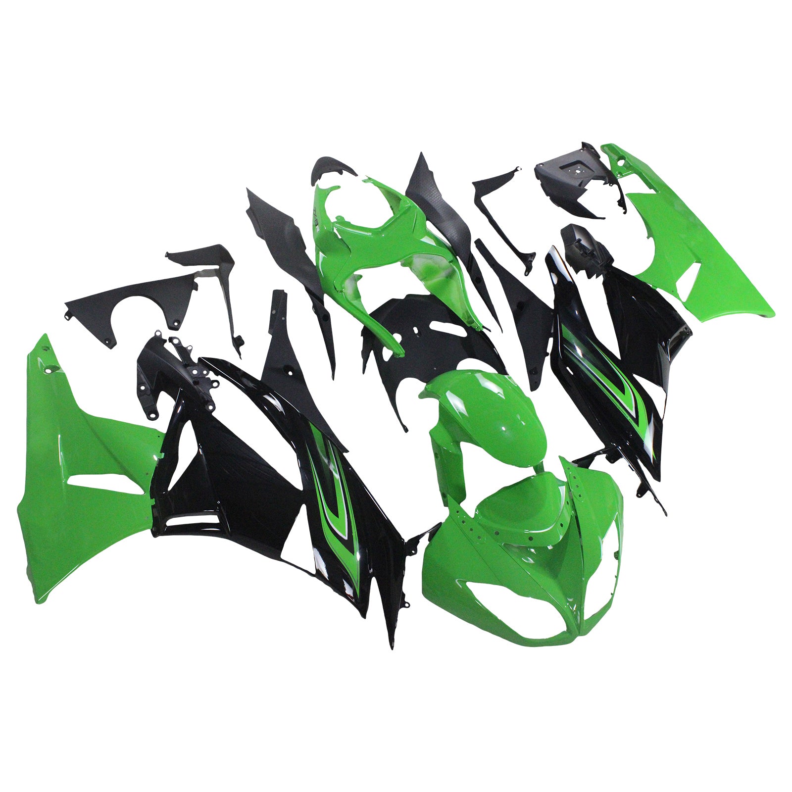 Amotopart Kawasaki ZX6R 636 2009-2012 Kit Carénage Carrosserie Plastique ABS