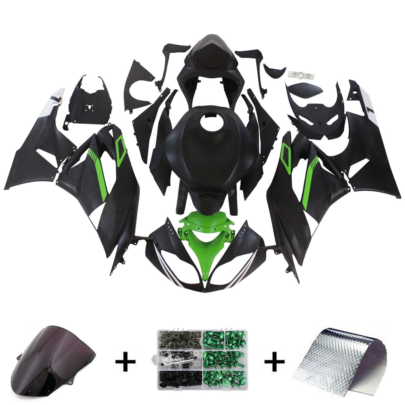 Injection Fairing Kit Bodywork Plastic ABS fit For Kawasaki ZX6R 636 2009-2012
