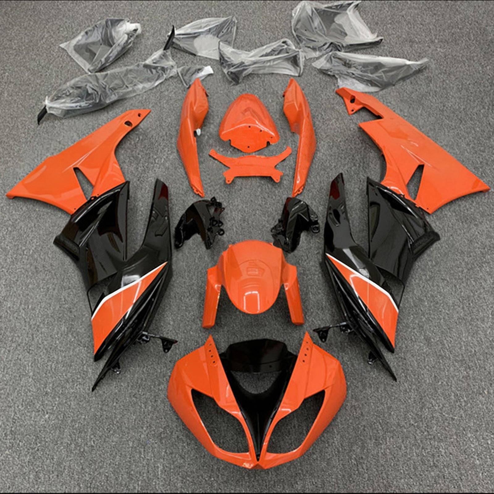 Amotopart Kawasaki ZX6R 636 2009-2012 Kit carena carrozzeria in plastica ABS