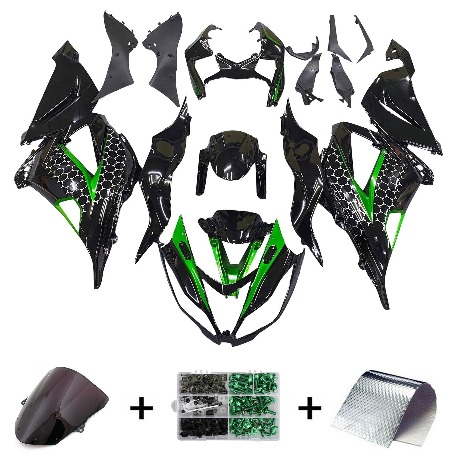 Amotopart Kawasaki ZX6R 636 2013-2018 Zestaw owiewek nadwozia z tworzywa ABS
