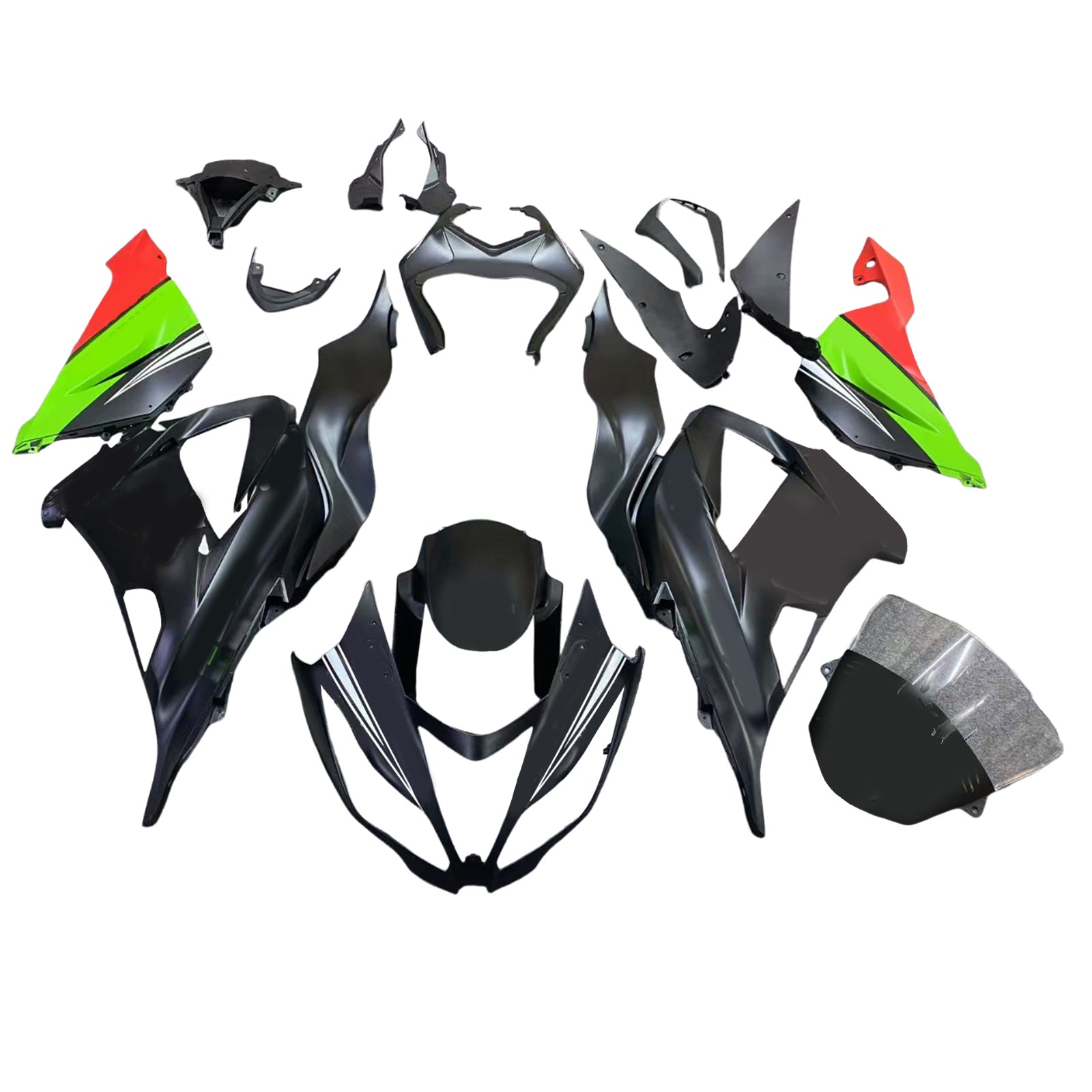 Amotopart Kawasaki ZX6R 636 2013-2018 Kit Carénage Carrosserie Plastique ABS