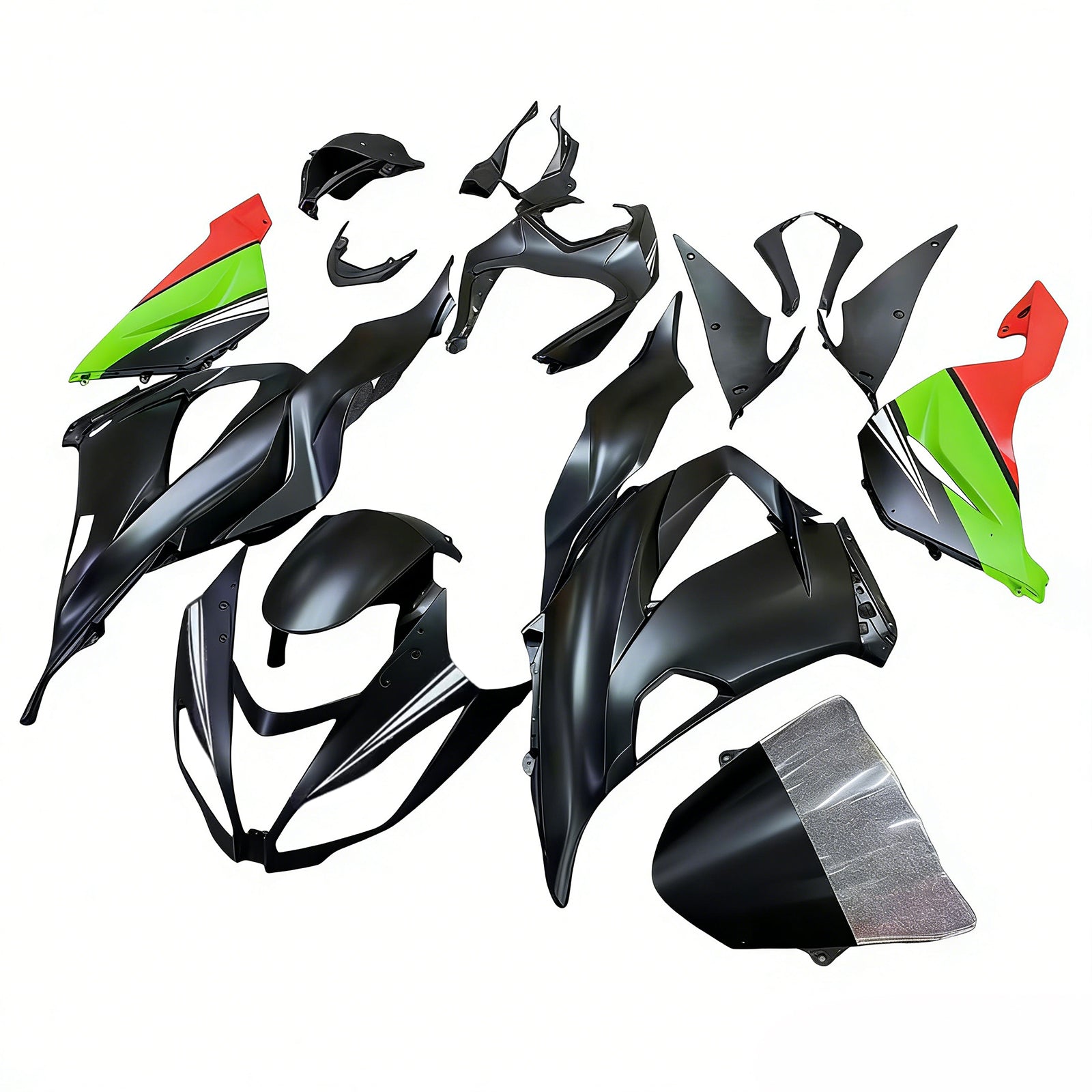 Amotopart Kawasaki ZX6R 636 2013-2018 Kit Carénage Carrosserie Plastique ABS