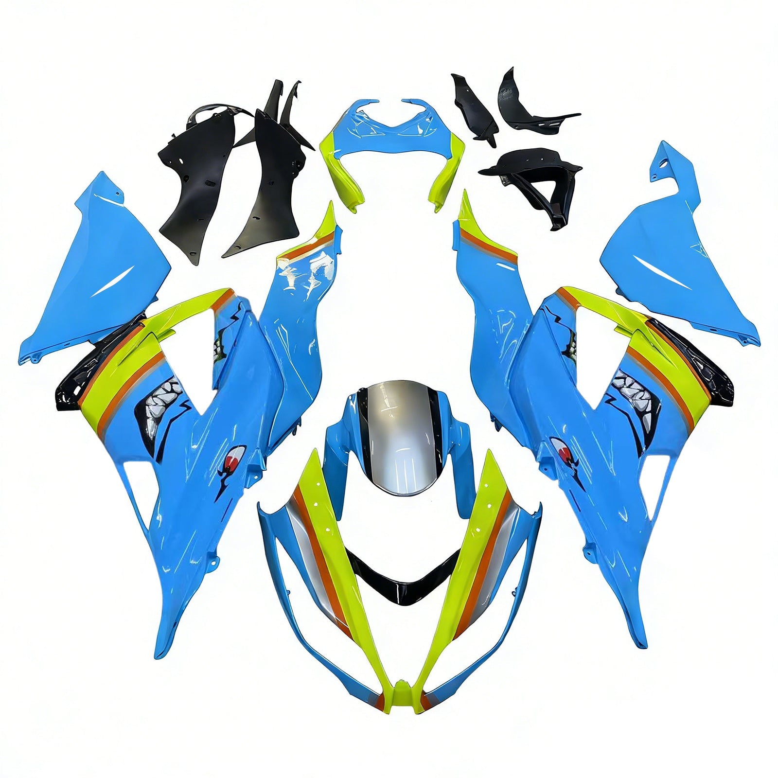 Amotopart Kawasaki ZX6R 636 2013-2018 Kit Carénage Carrosserie Plastique ABS