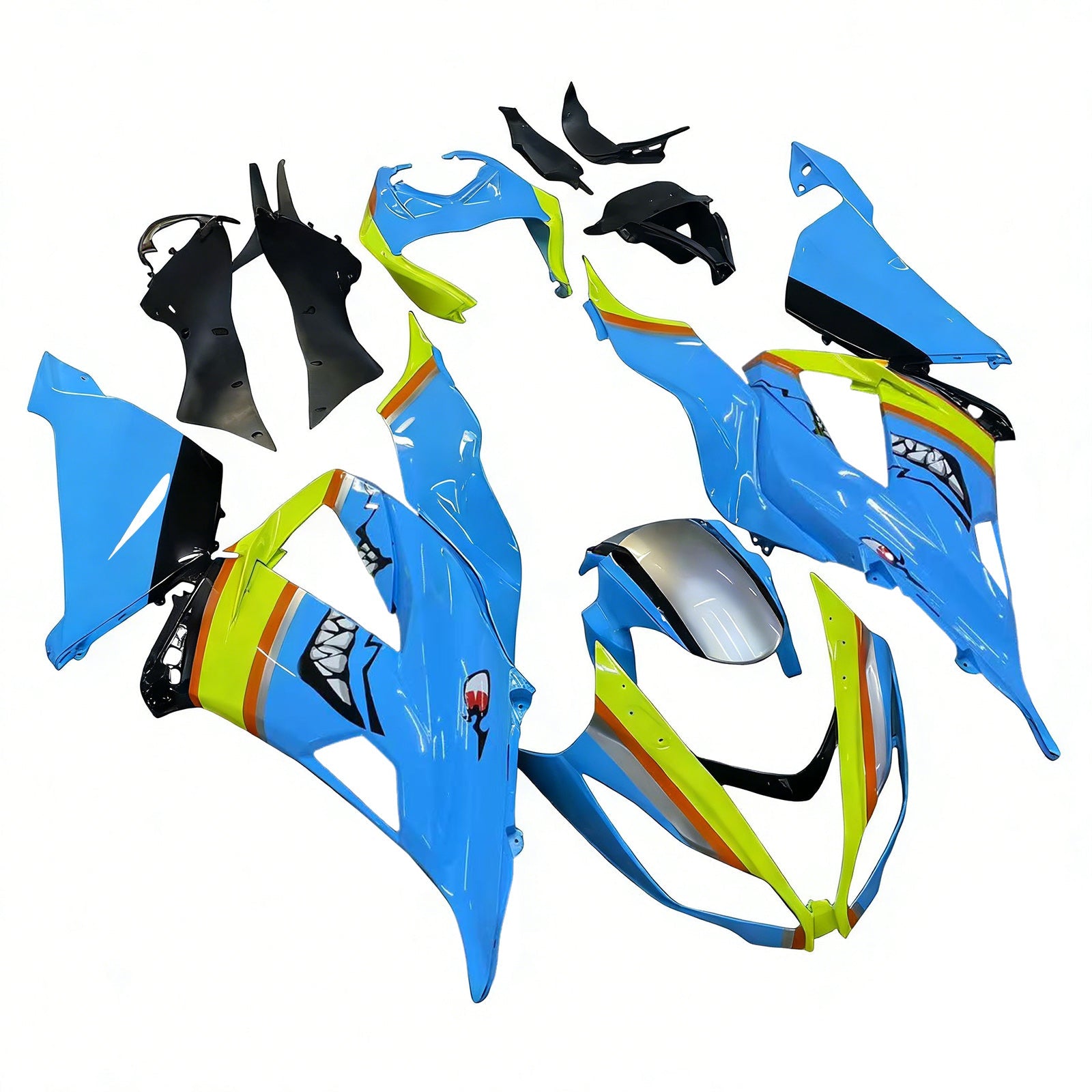 Amotopart Kawasaki ZX6R 636 2013-2018 Kit Carénage Carrosserie Plastique ABS