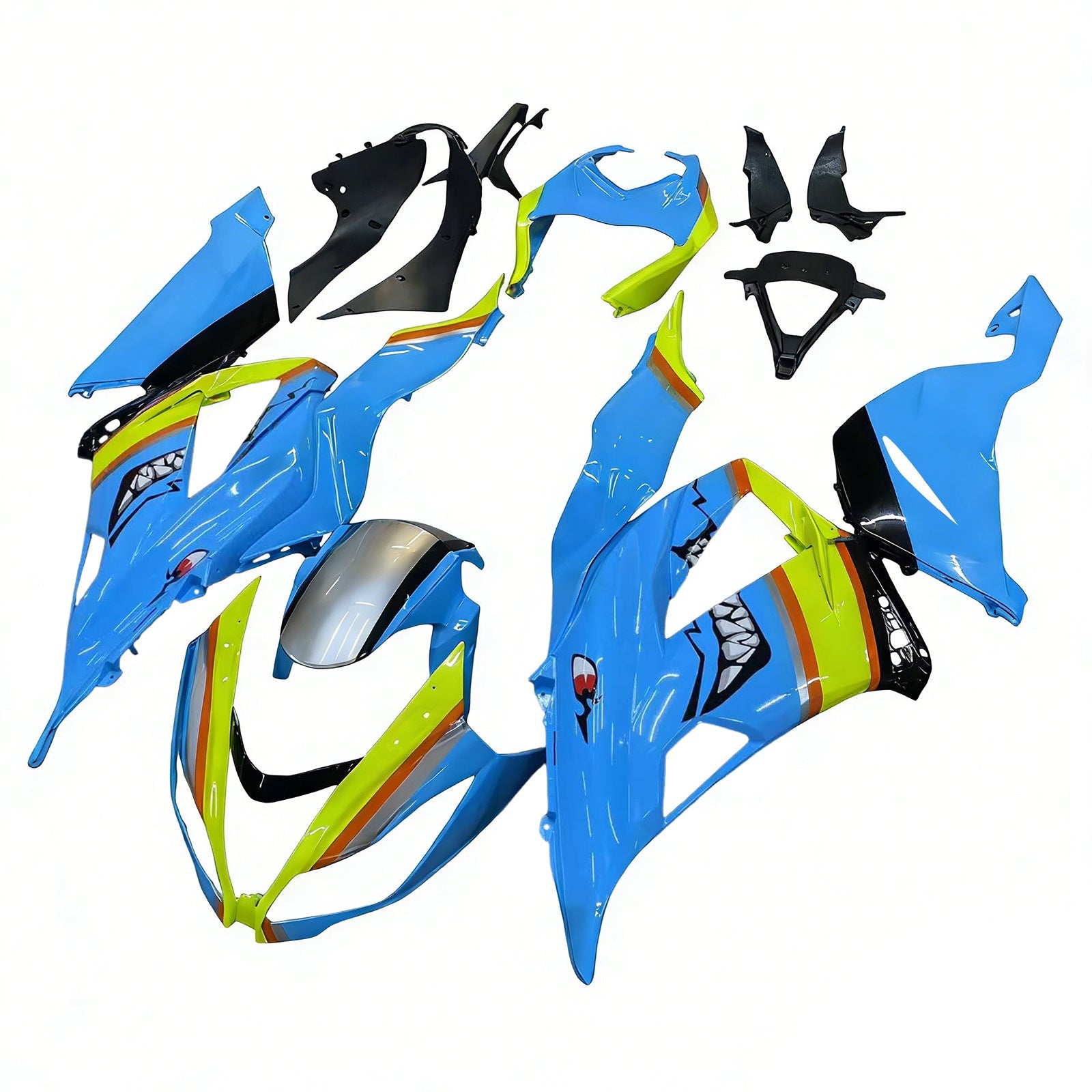 Amotopart Kawasaki ZX6R 636 2013-2018 Kit Carénage Carrosserie Plastique ABS