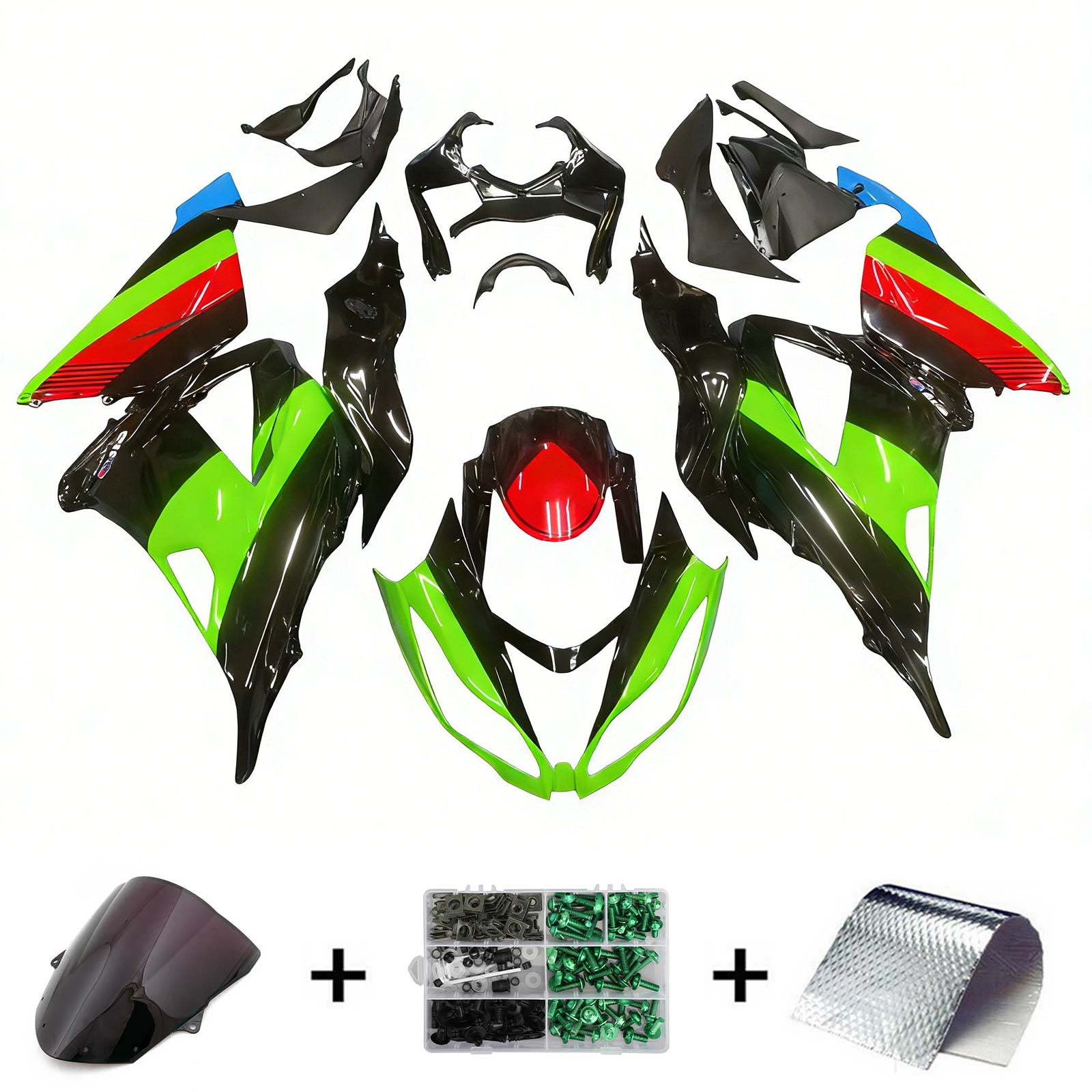 Amotopart Kawasaki ZX6R 636 2013-2018 Kit Carénage Carrosserie Plastique ABS