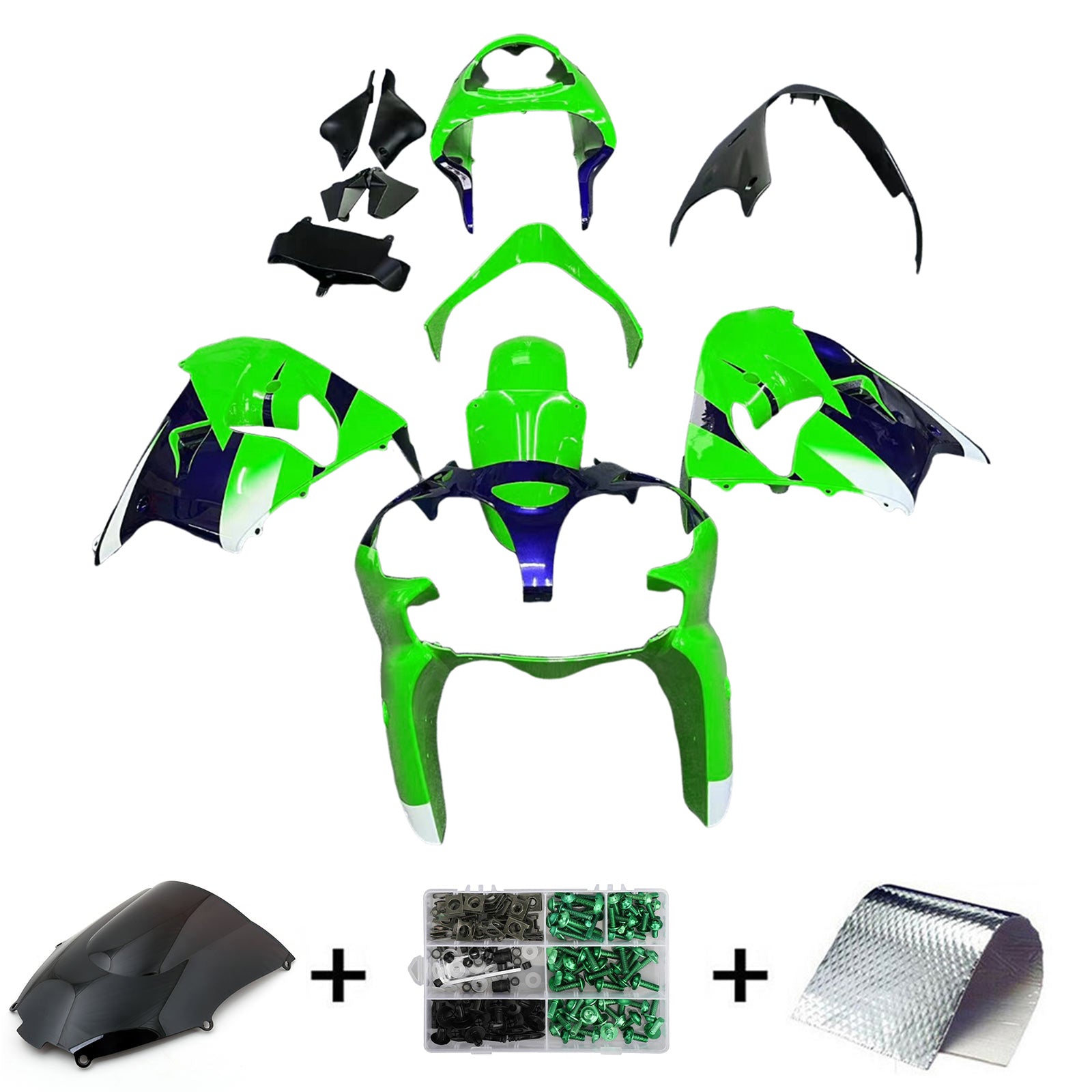 Kit de carénage Amotopart pour Kawasaki ZX9R 2000-2001 Générique