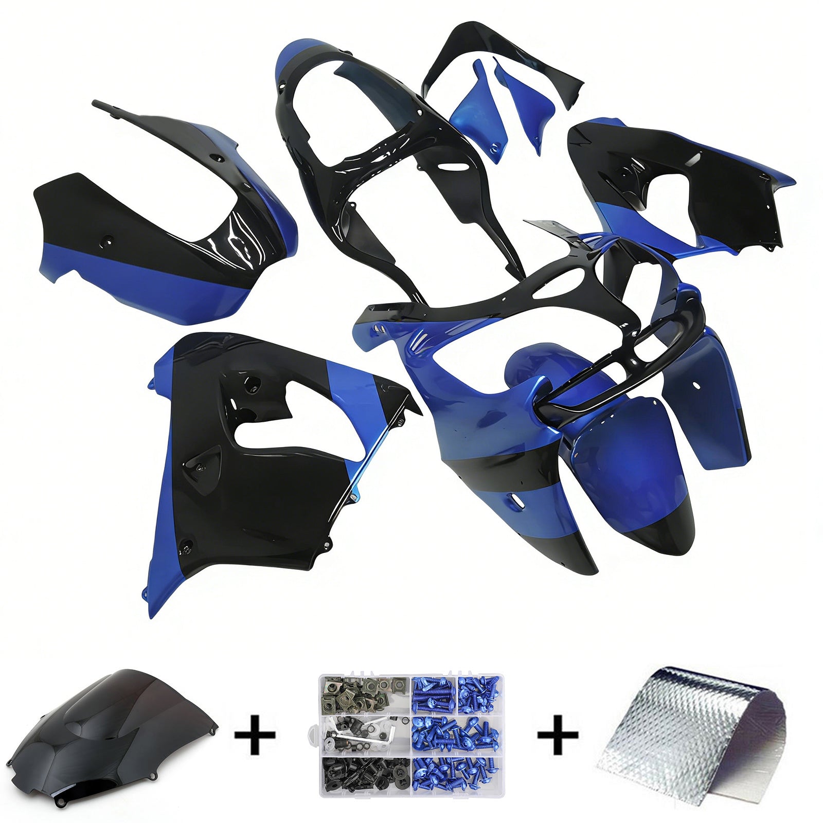 2000-2001 Kawasaki ZX9R Kit de carénage d'injection carrosserie plastique ABS