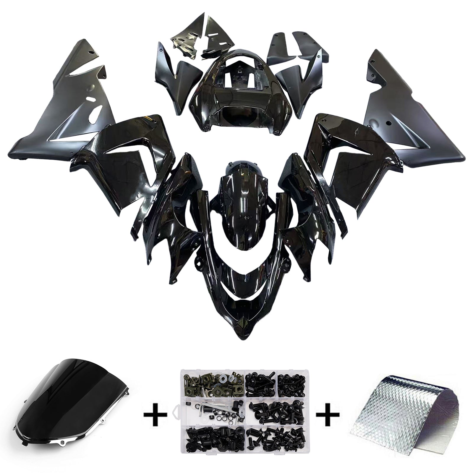Carénages Amotopart 2004-2005 Kawasaki ZX 10R All Black Ninja Generic