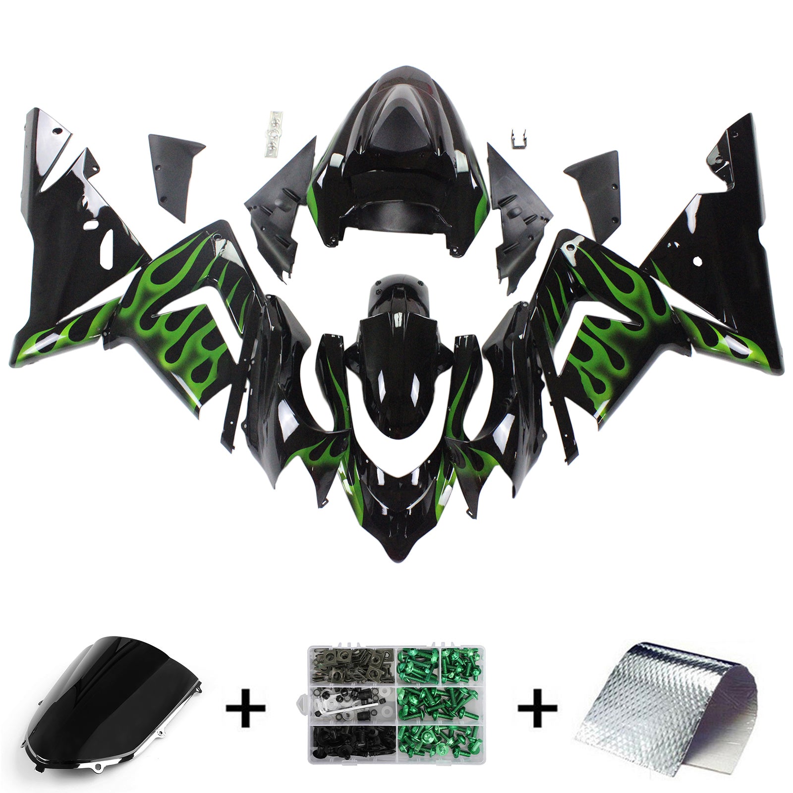 Kit de carénage Amotopart pour Kawasaki ZX10R 2004-2005 Générique