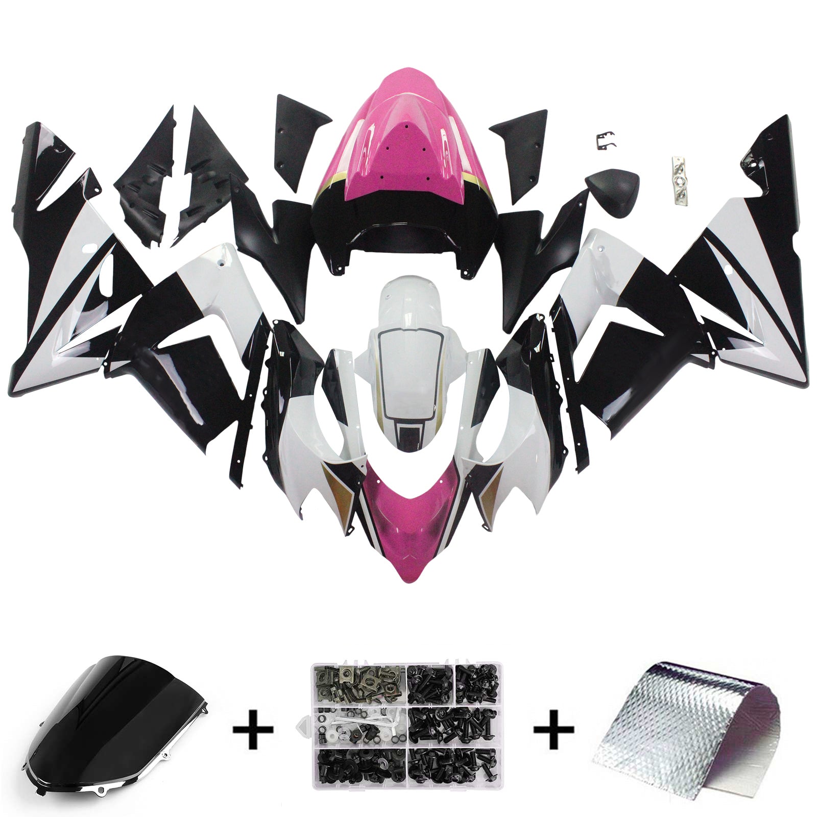 Kit de carénage Amotopart pour Kawasaki ZX10R 2004-2005 Générique