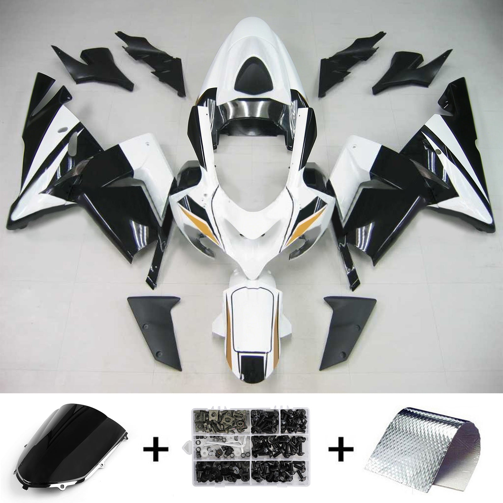 Kit de carénage Amotopart pour Kawasaki ZX10R 2004-2005 Générique