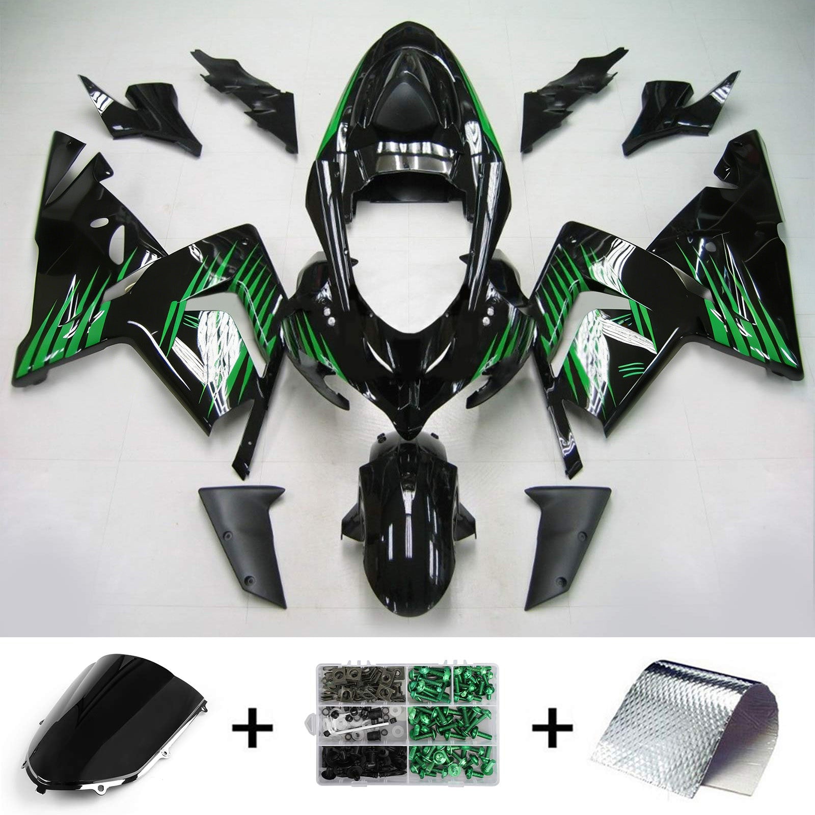 Kit de carénage Amotopart pour Kawasaki ZX10R 2004-2005 Générique