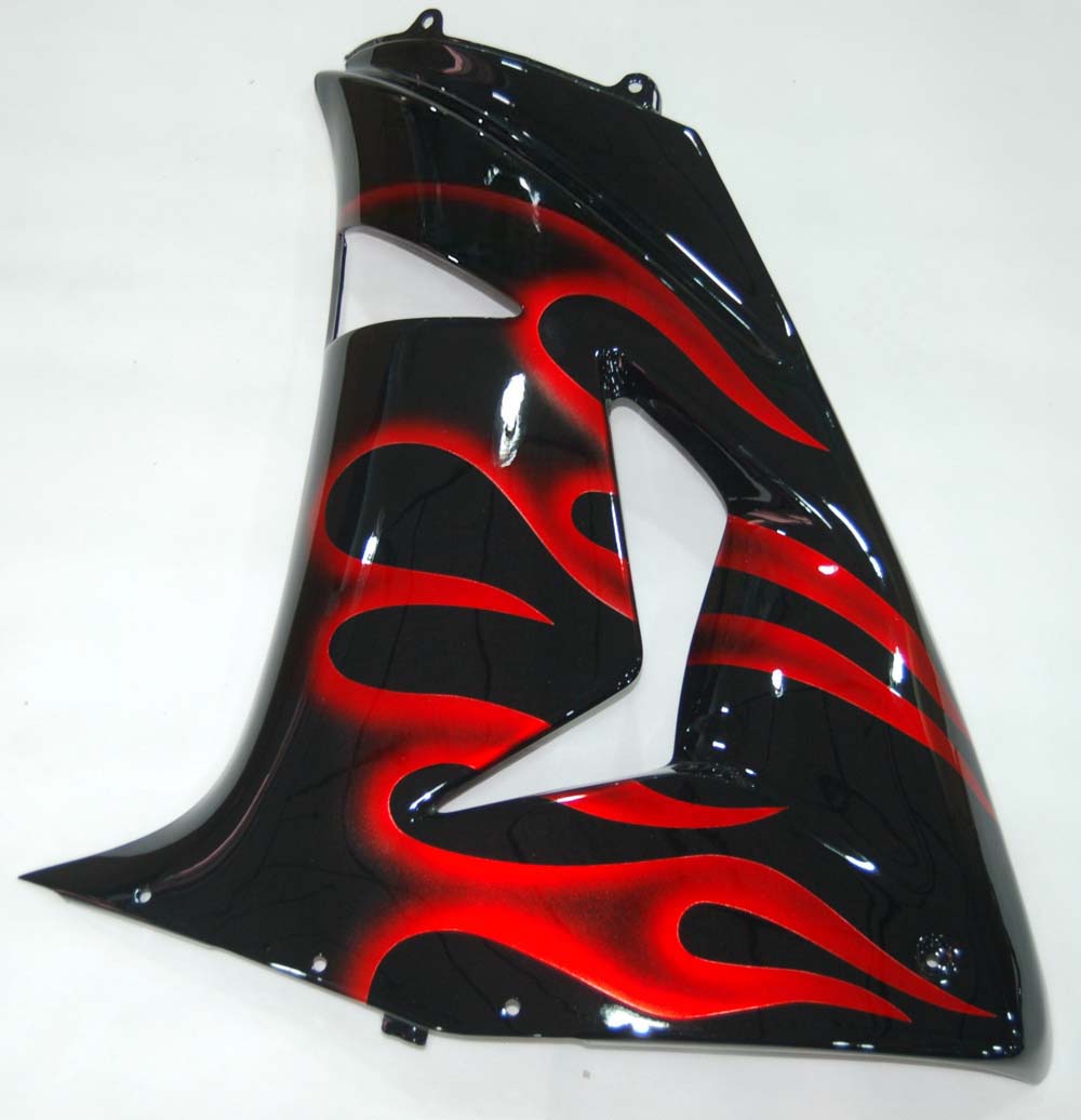 Carénages Amotopart 2006-2007 Kawasaki ZX 10R Black & Red Flame Ninja Generic