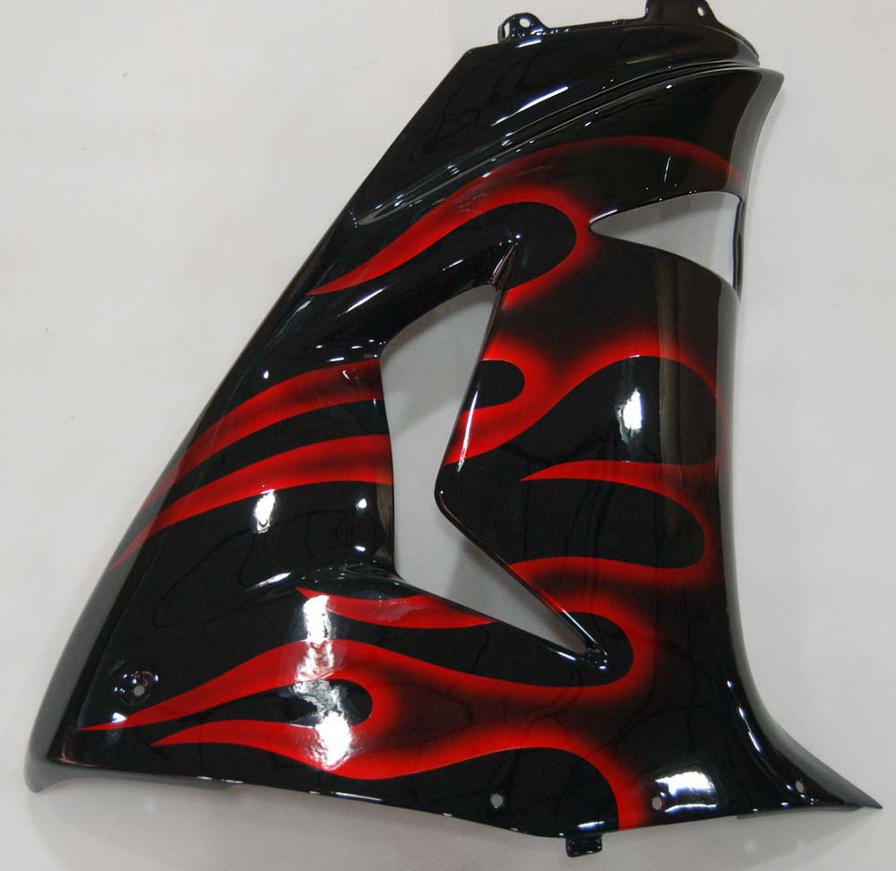 Carénages Amotopart 2006-2007 Kawasaki ZX 10R Black & Red Flame Ninja Generic