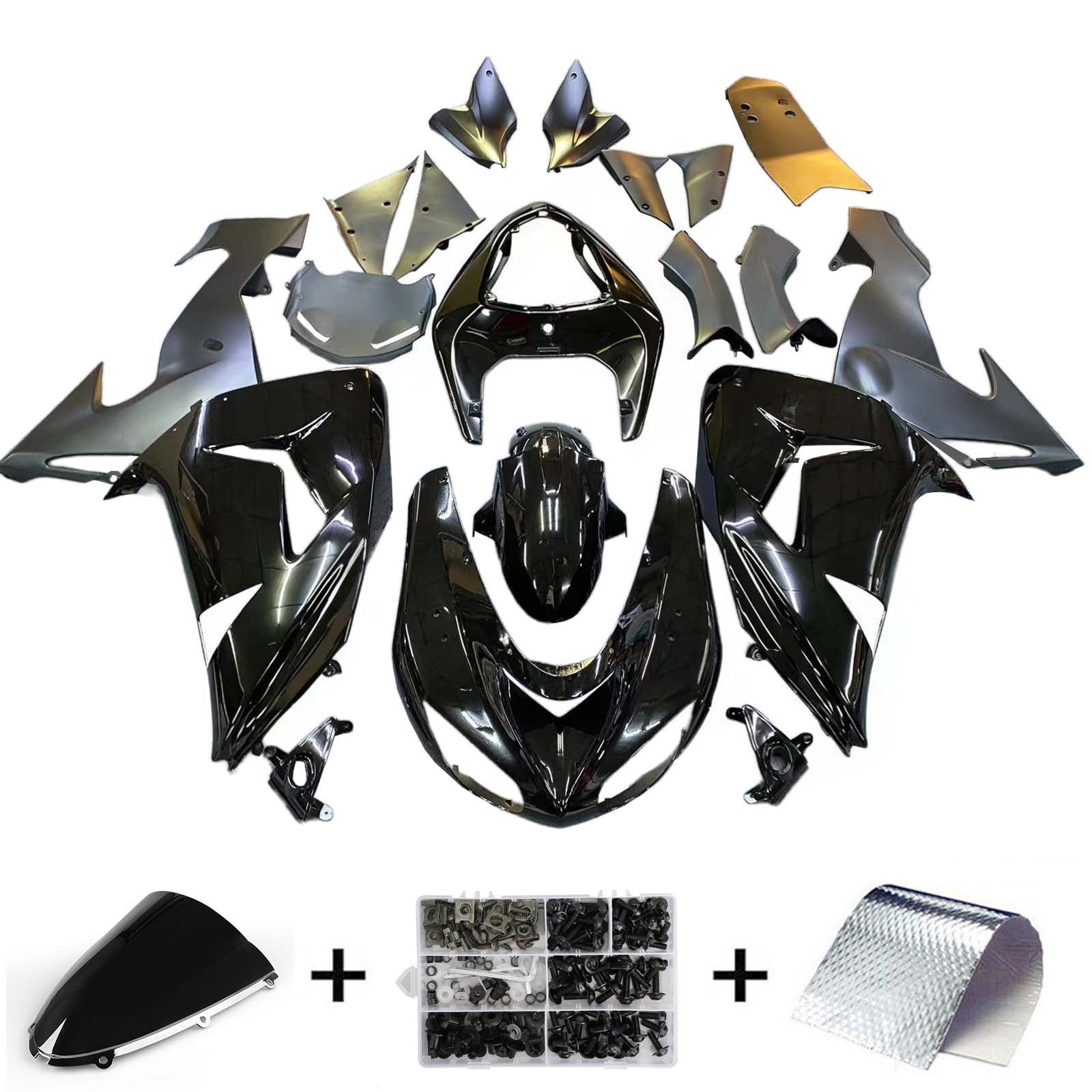 Carénages Amotopart 2006-2007 Kawasaki ZX 10R Noir Ninja Generic