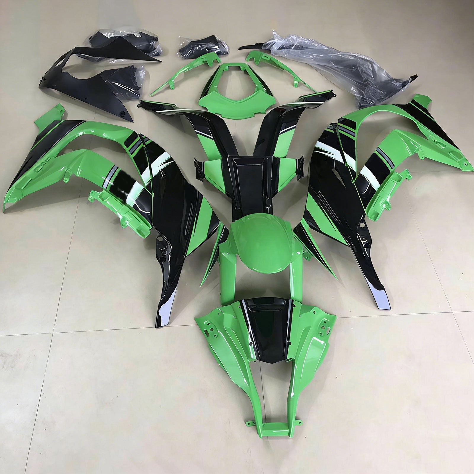 Amotopart Kawasaki ZX10R 2006-2007 Kit Carénage Carrosserie Plastique ABS