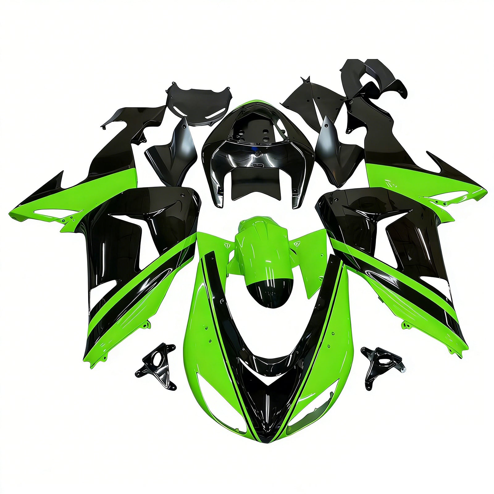 Amotopart Kawasaki ZX10R 2006-2007 Kit Carénage Carrosserie Plastique ABS