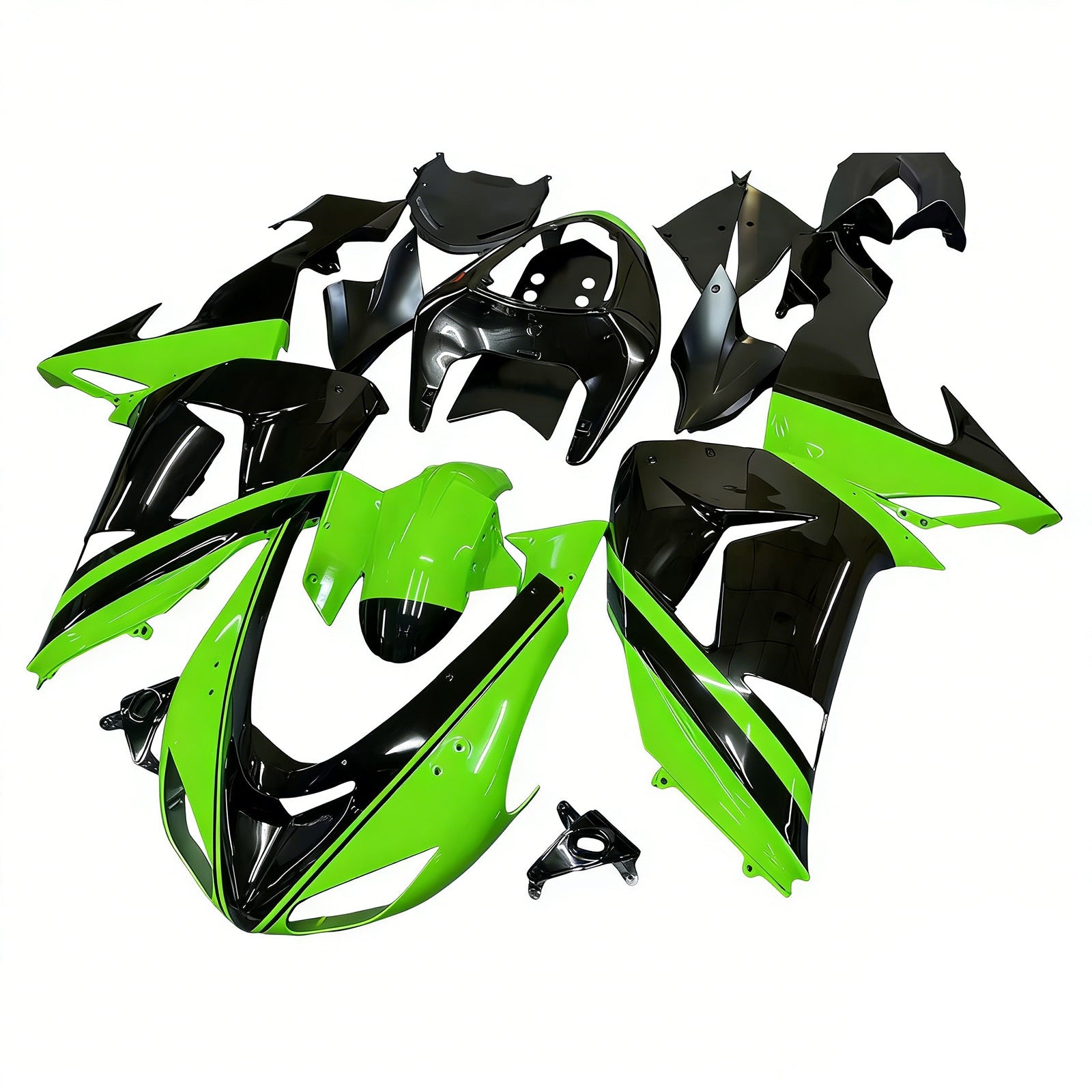 Amotopart Kawasaki ZX10R 2006-2007 Kit Carénage Carrosserie Plastique ABS