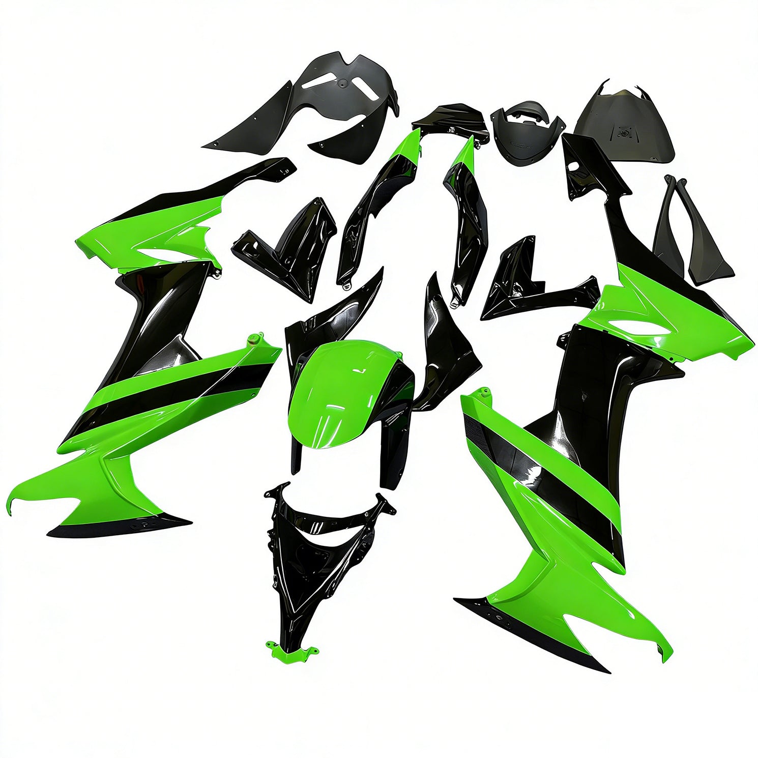 Carénages Amotopart 2008-2010 Kawasaki ZX10R Vert Noir ZX10R Generic