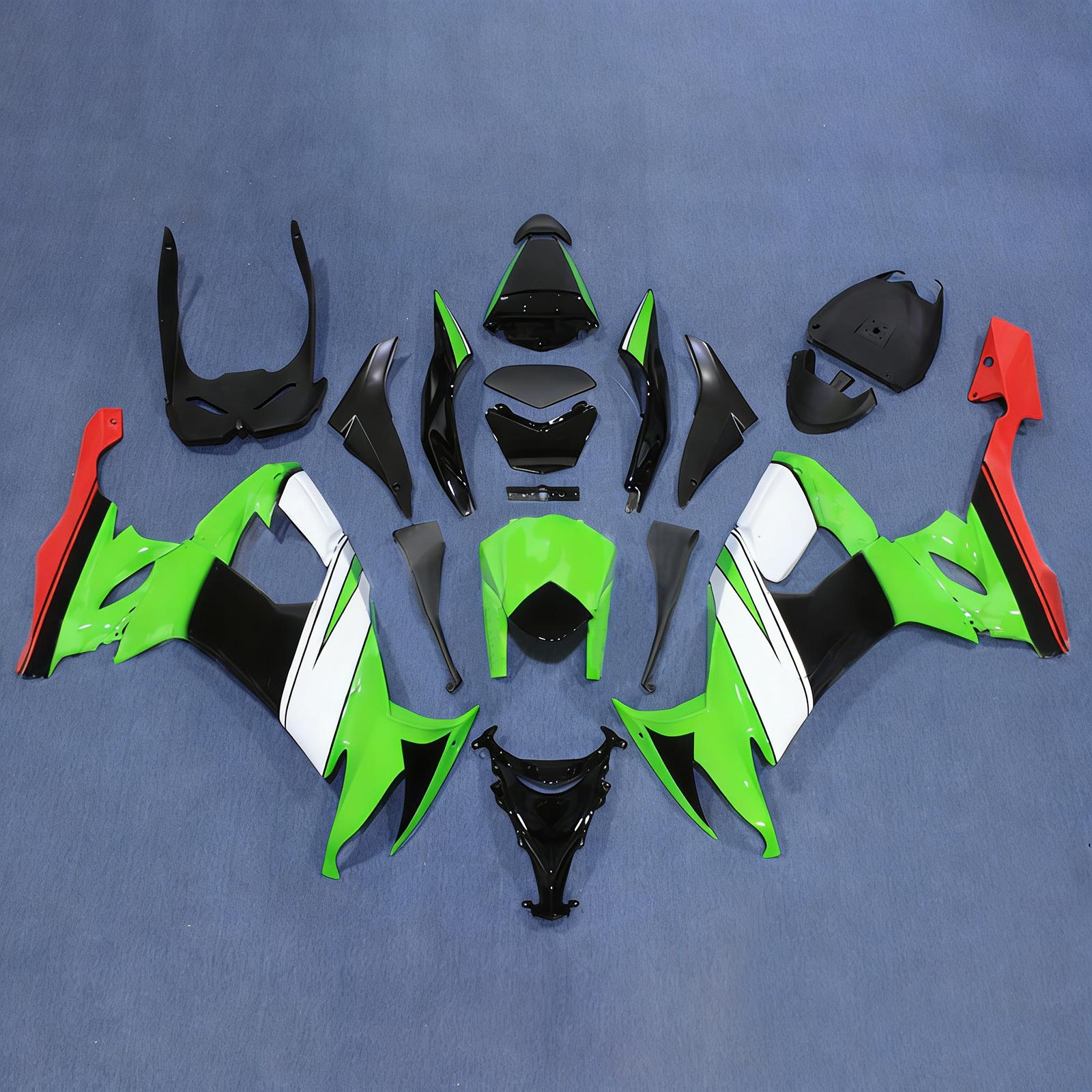 Amotopart Kawasaki ZX10R 2008-2010 Kit Carénage Carrosserie Plastique ABS