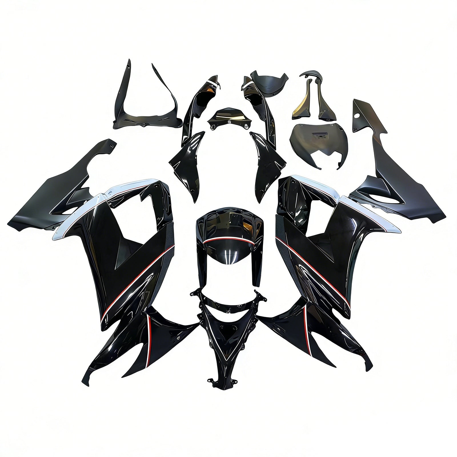 Amotopart Kawasaki ZX10R 2008-2010 Kit Carénage Carrosserie Plastique ABS
