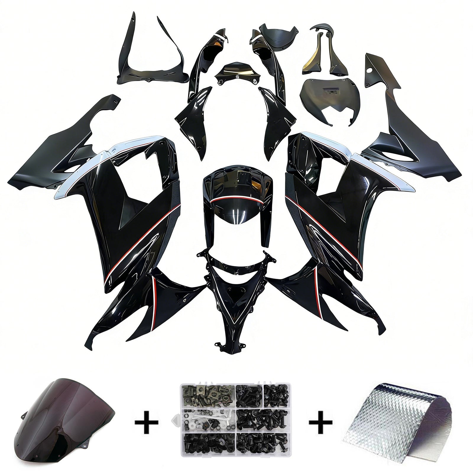 Amotopart Kawasaki ZX10R 2008-2010 Kit Carénage Carrosserie Plastique ABS