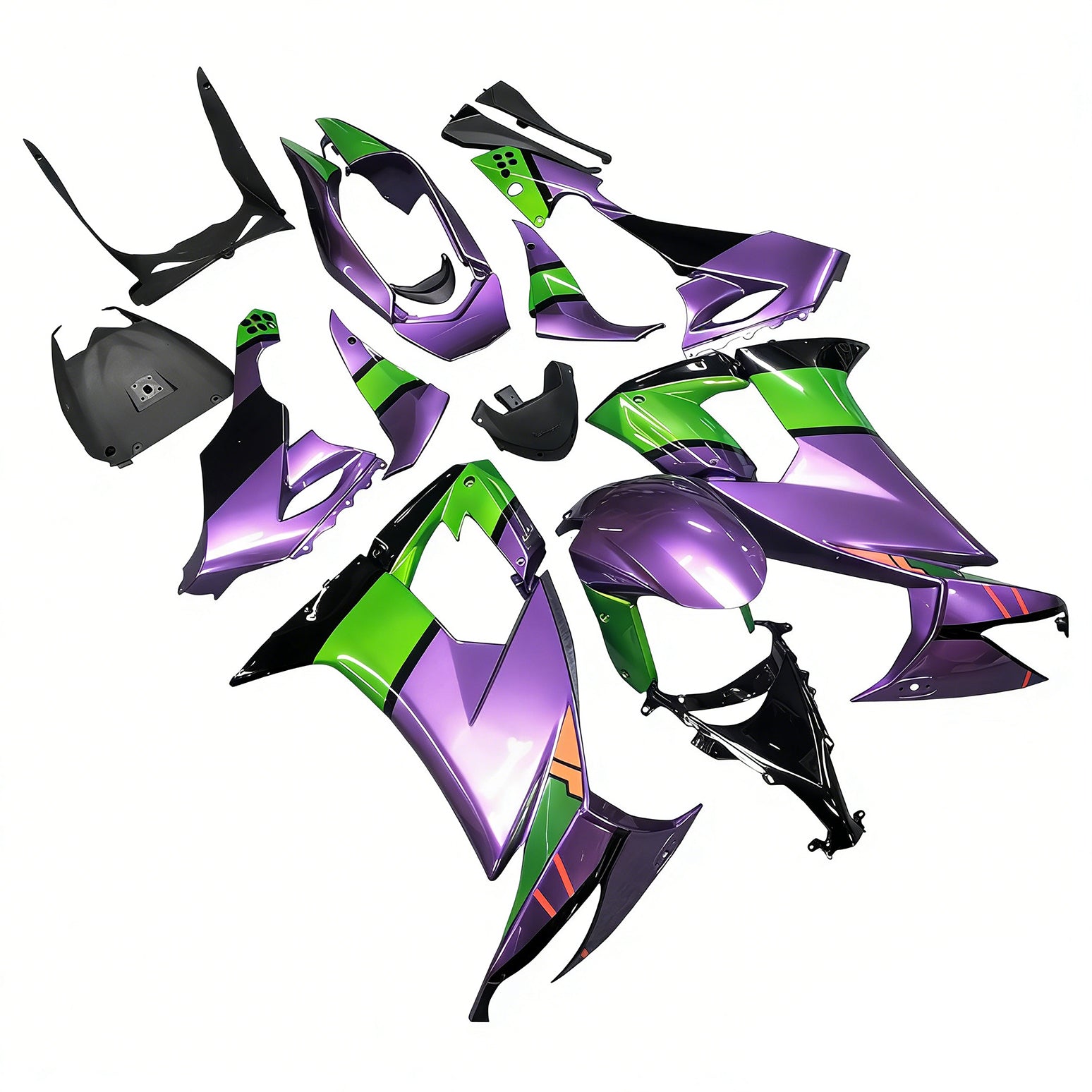 Amotopart Kawasaki ZX10R 2008-2010 kit cuadrado de plástico abdominales
