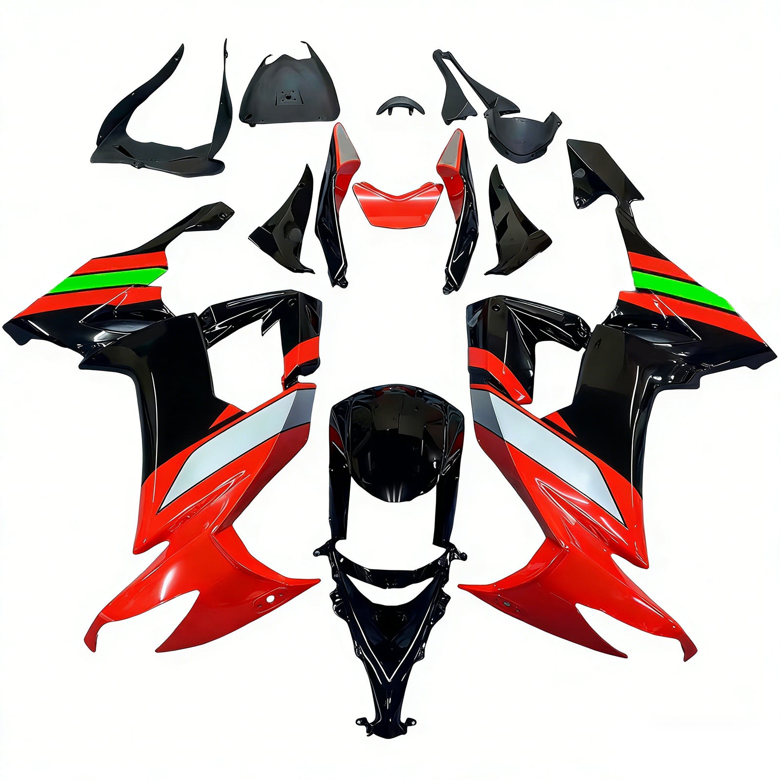 Amotopart Kawasaki ZX10R 2008-2010 Kit kvadratni plastični abs