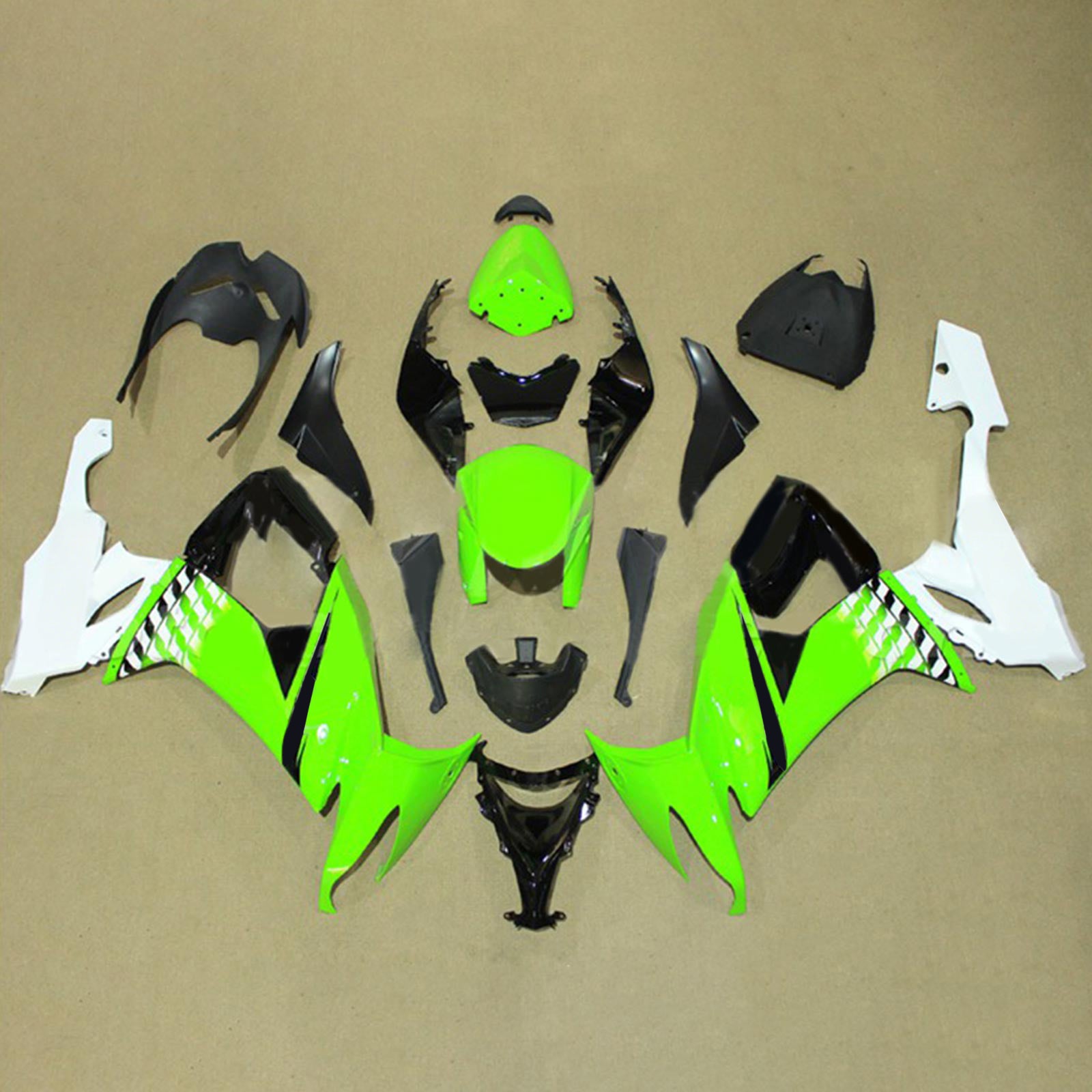 Amotopart Kawasaki ZX10R 2008-2010 Kit kvadratni plastični abs
