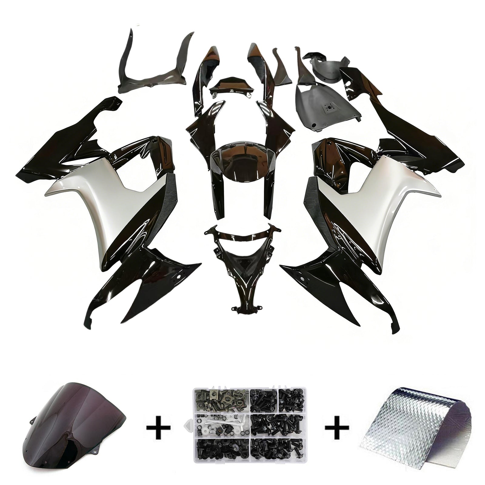 Amotopart Kawasaki ZX10R 2008-2010 Kit Carénage Carrosserie Plastique ABS