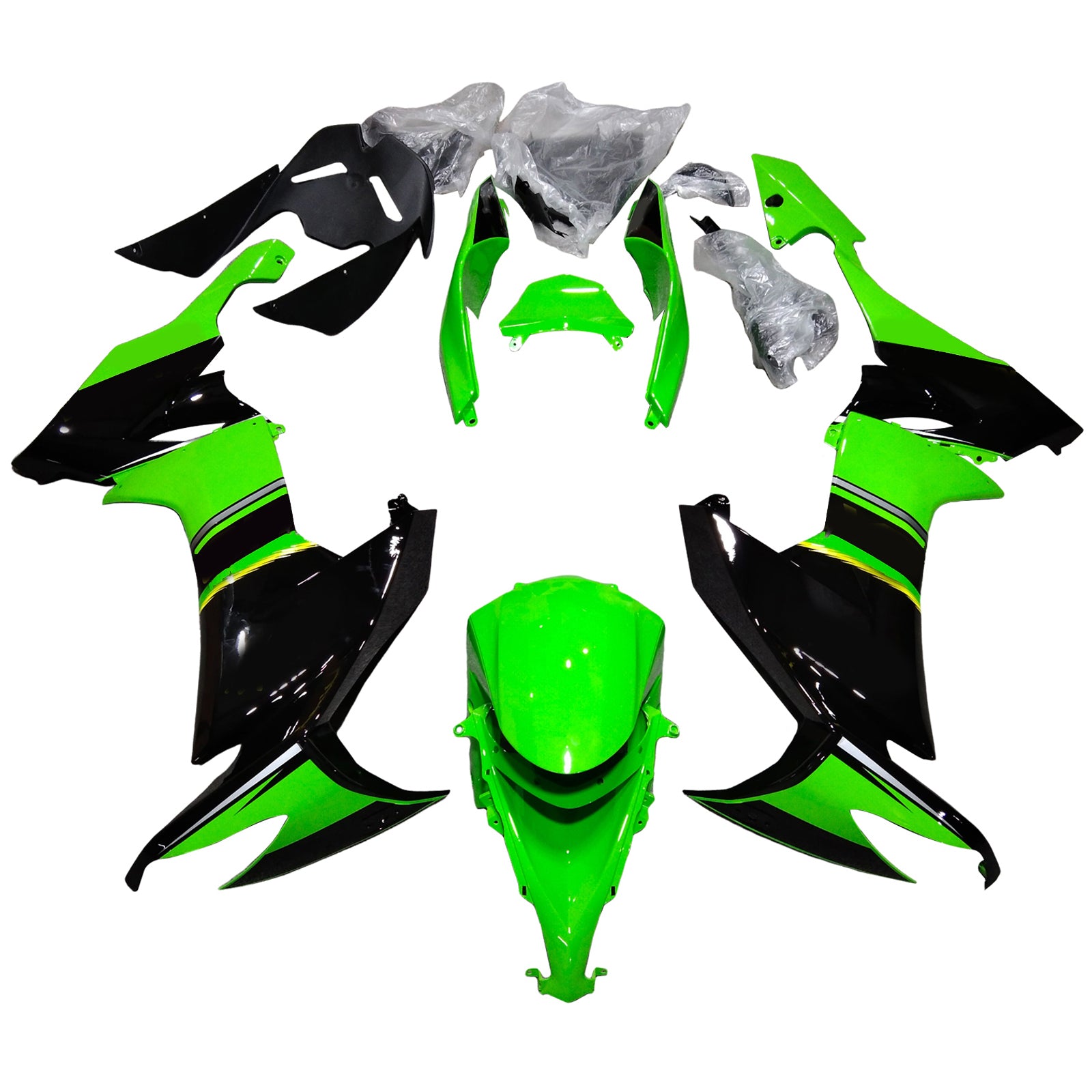 Amotopart Kawasaki ZX10R 2008-2010 Kit Carénage Carrosserie Plastique ABS