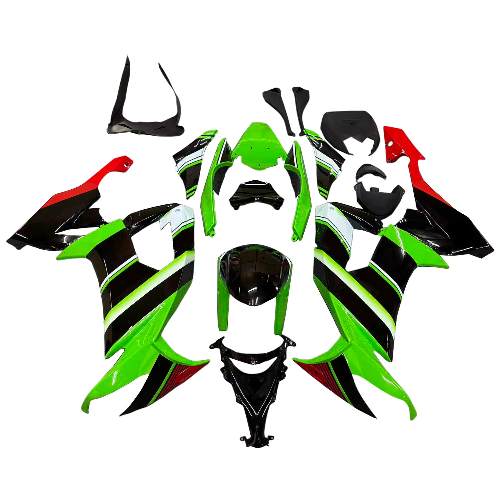 Amotopart Kawasaki ZX10R 2008-2010 Kit ABS di plastica quadrata