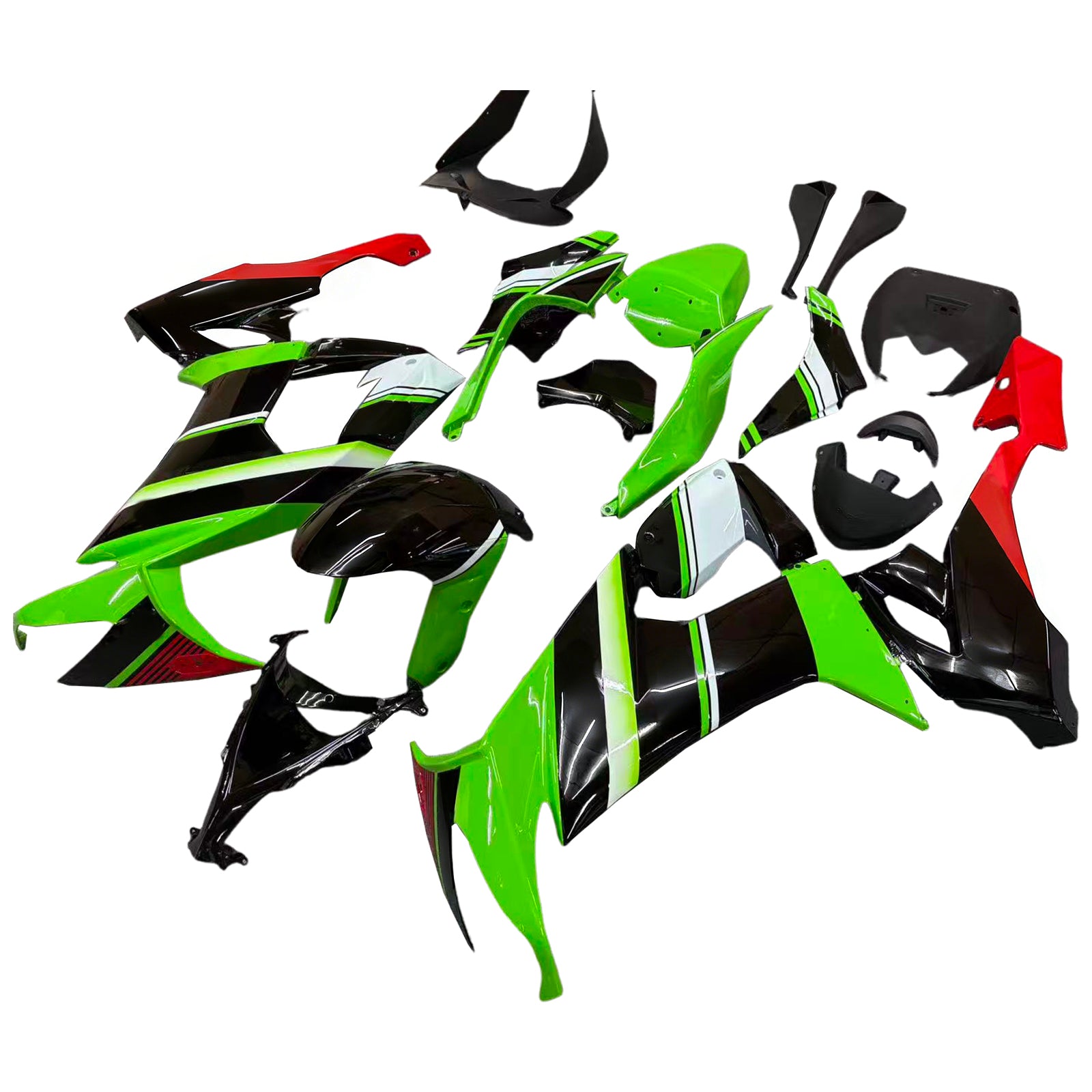 Amotopart Kawasaki ZX10R 2008-2010 Kit ABS di plastica quadrata