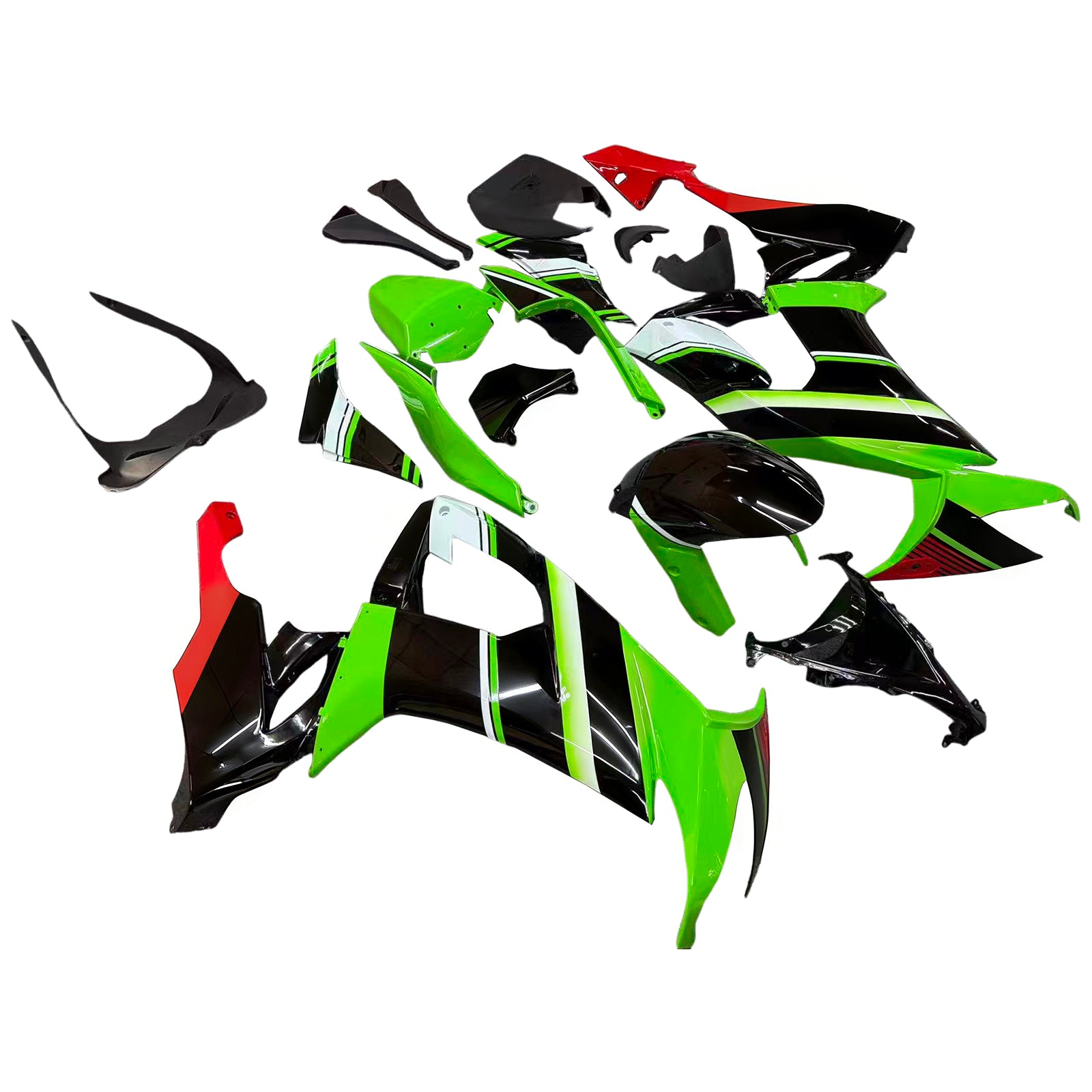 Amotopart Kawasaki ZX10R 2008-2010 Kit ABS di plastica quadrata