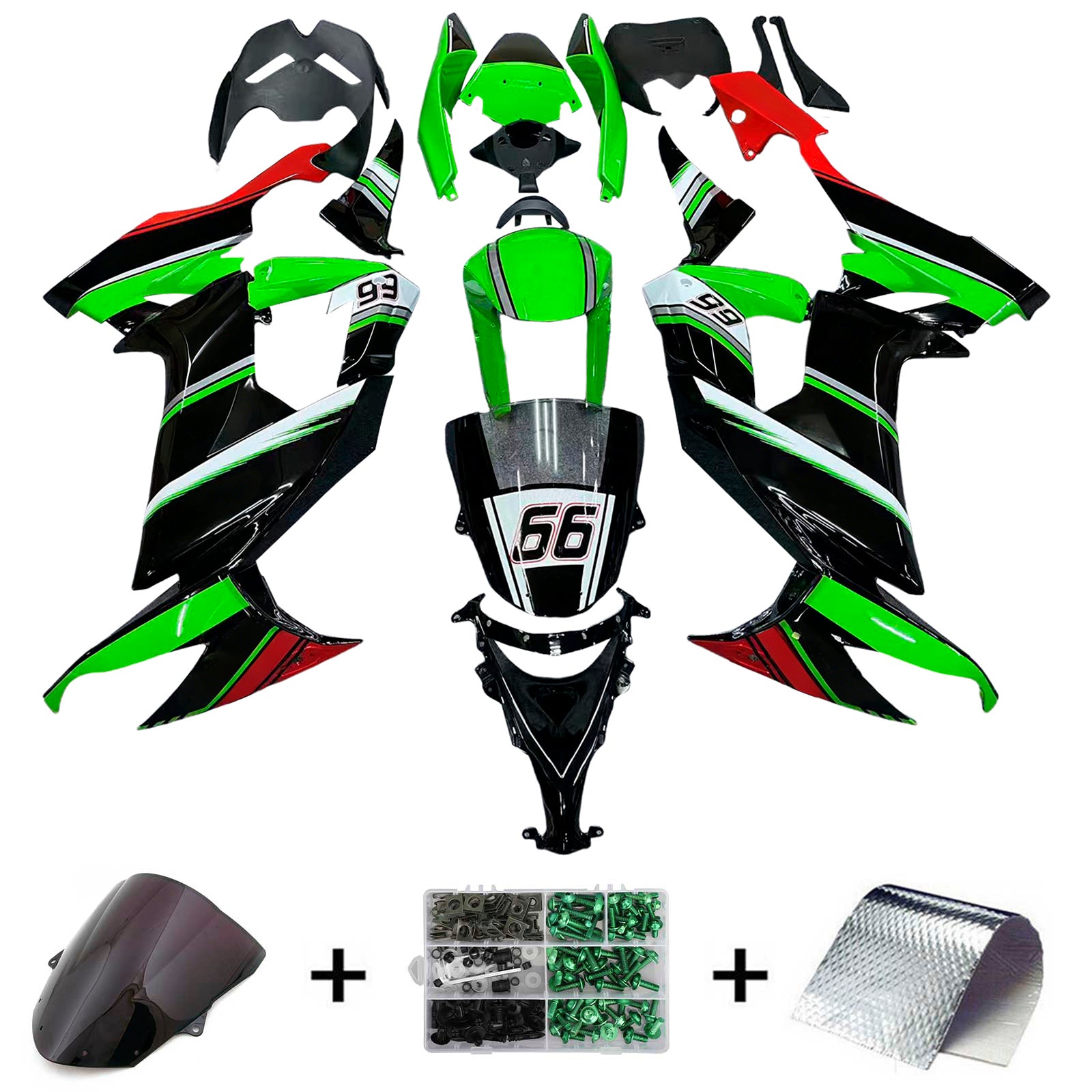 Amotopart Kawasaki ZX10R 2008-2010 Zestaw kwadratowy Abs